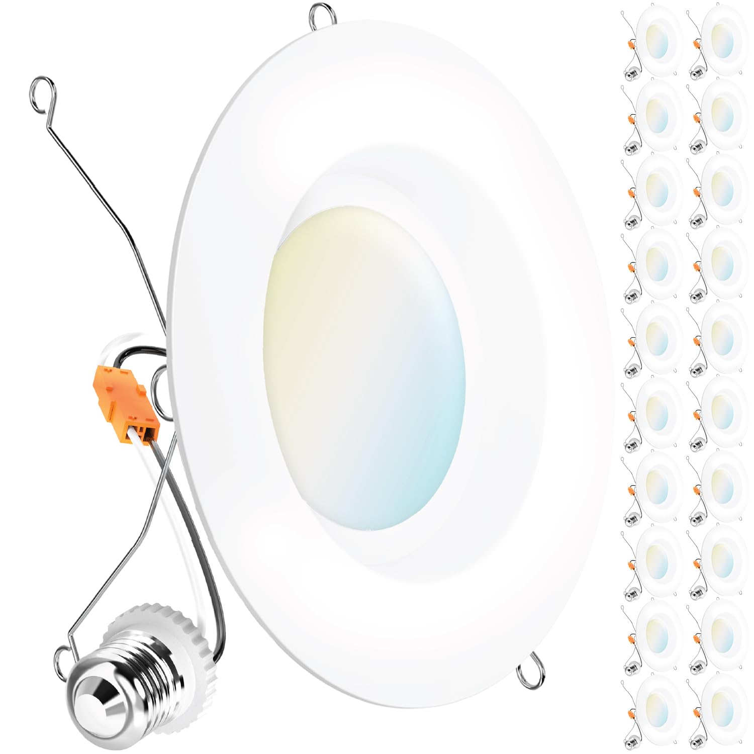 Sunco 6 Inch LED Can Lights, Retrofit Recessed Lighting, Smooth Trim, 965 LM, 13W (75W Equivalent), Selectable CCT 2700K/3000K/3