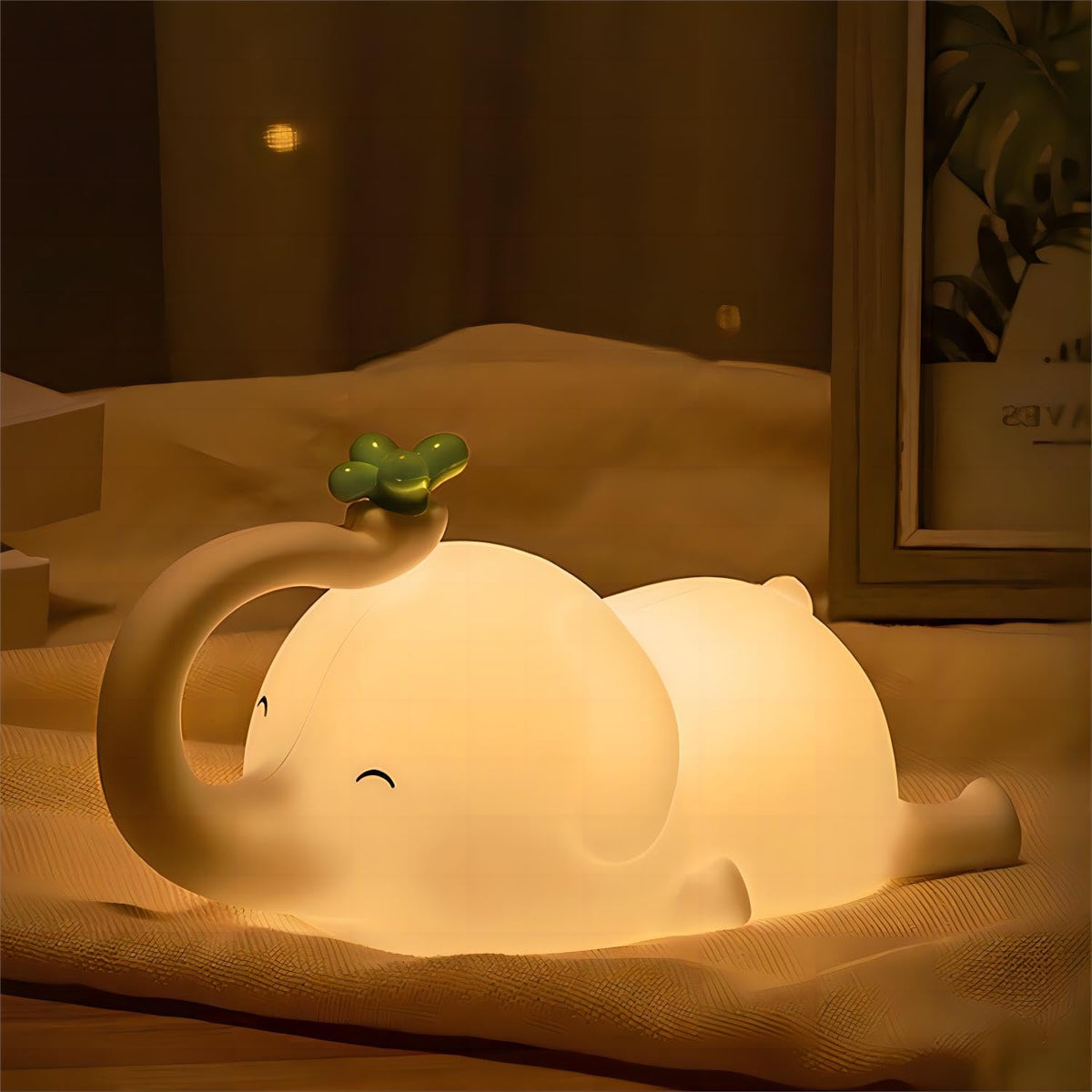 S Nmt Cute Elephant Silicone Night Light Led Novelty Lamp 3 Level Dimmable Nursery Nightlight Usb Rechargeable Timing Sleeping L