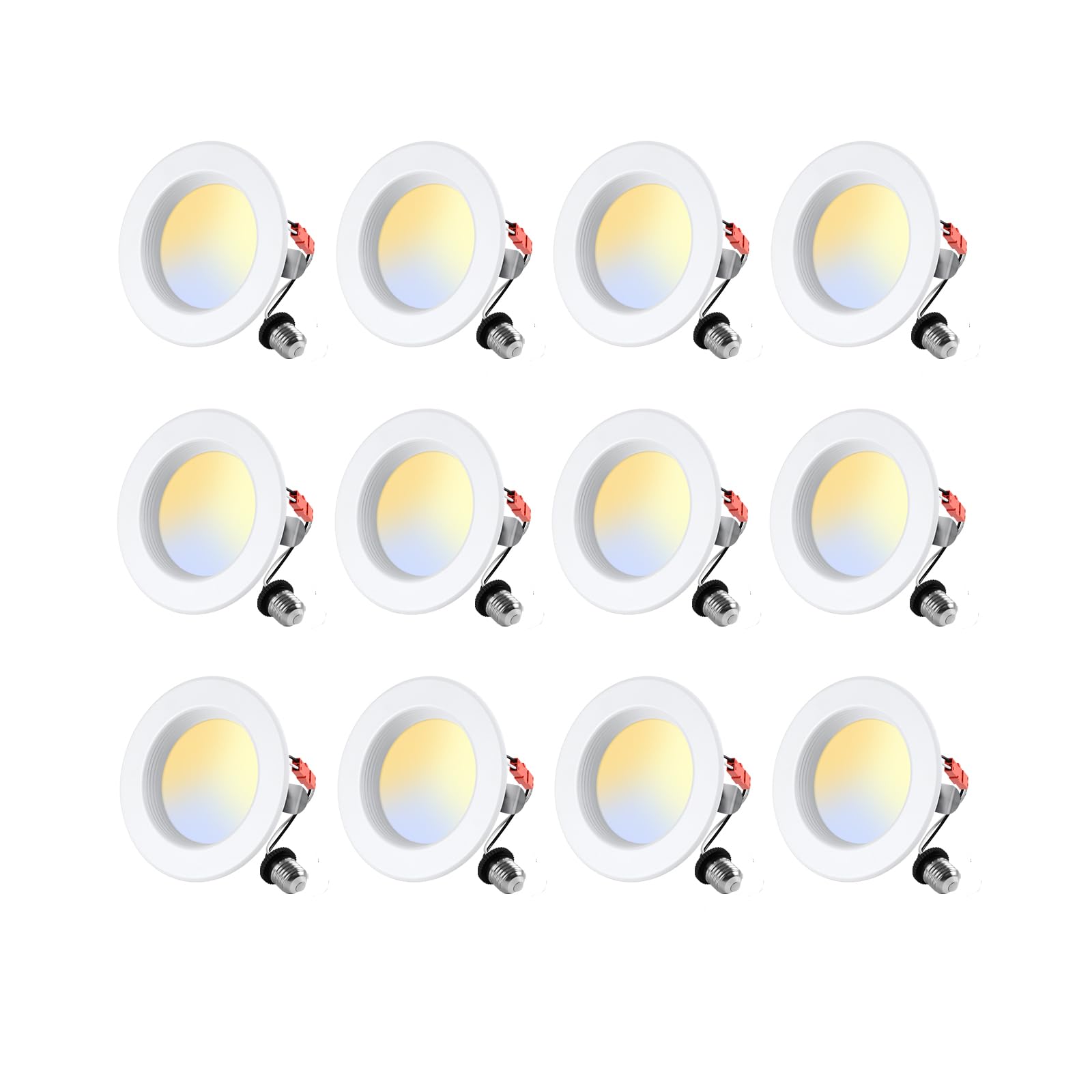 ZYC 4'' Retrofit LED Recessed Lighting - 12 Pack LED Recessed Lighting Retrofits Downlight, 2700K/3000K/4000K/5000K/6000K Select