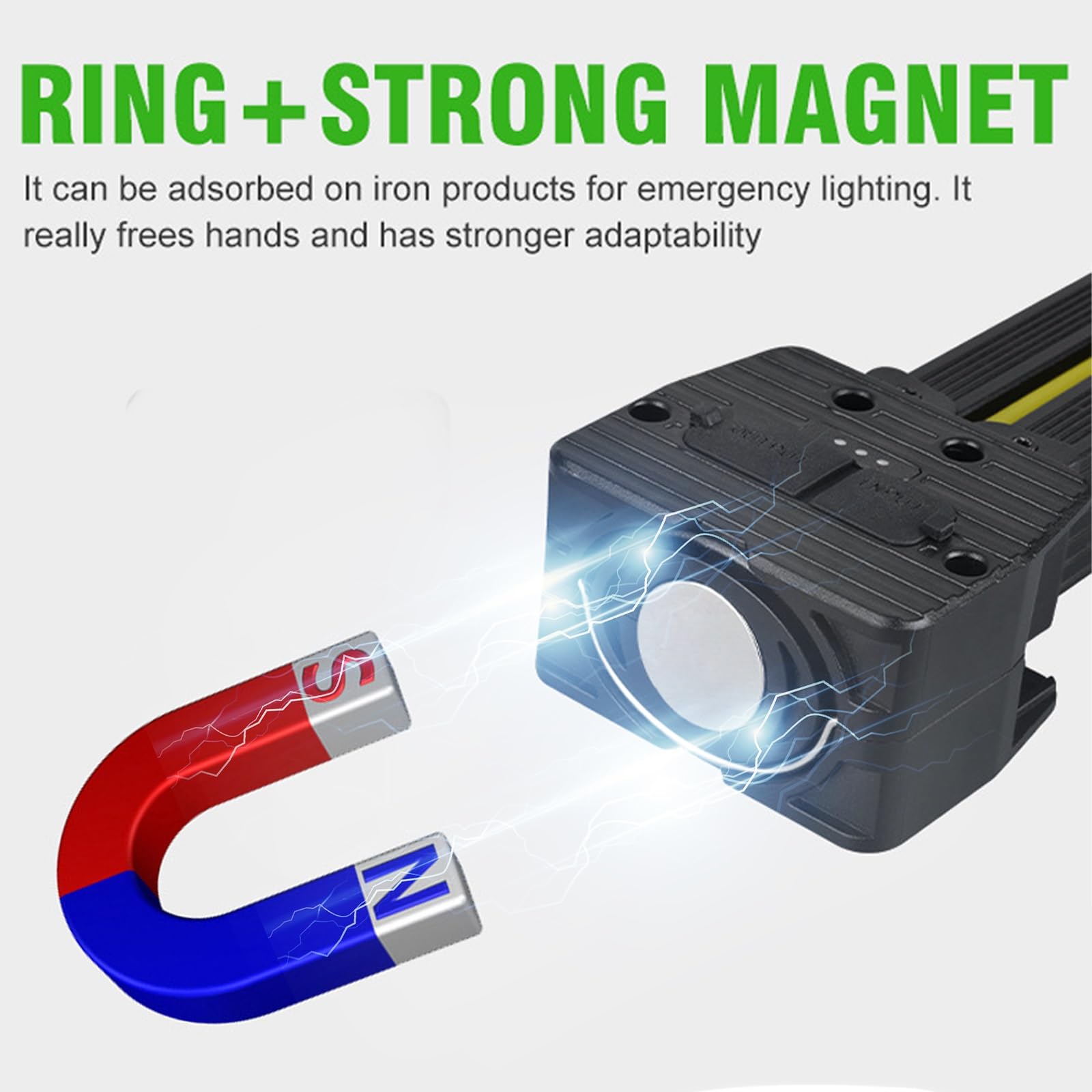 Gym Lamp for Posing,7th Gear Dimming,Portable Magnet LED Flashlight with Hanging Hook,Handheld USB Rechargeable Worklight,Magnet