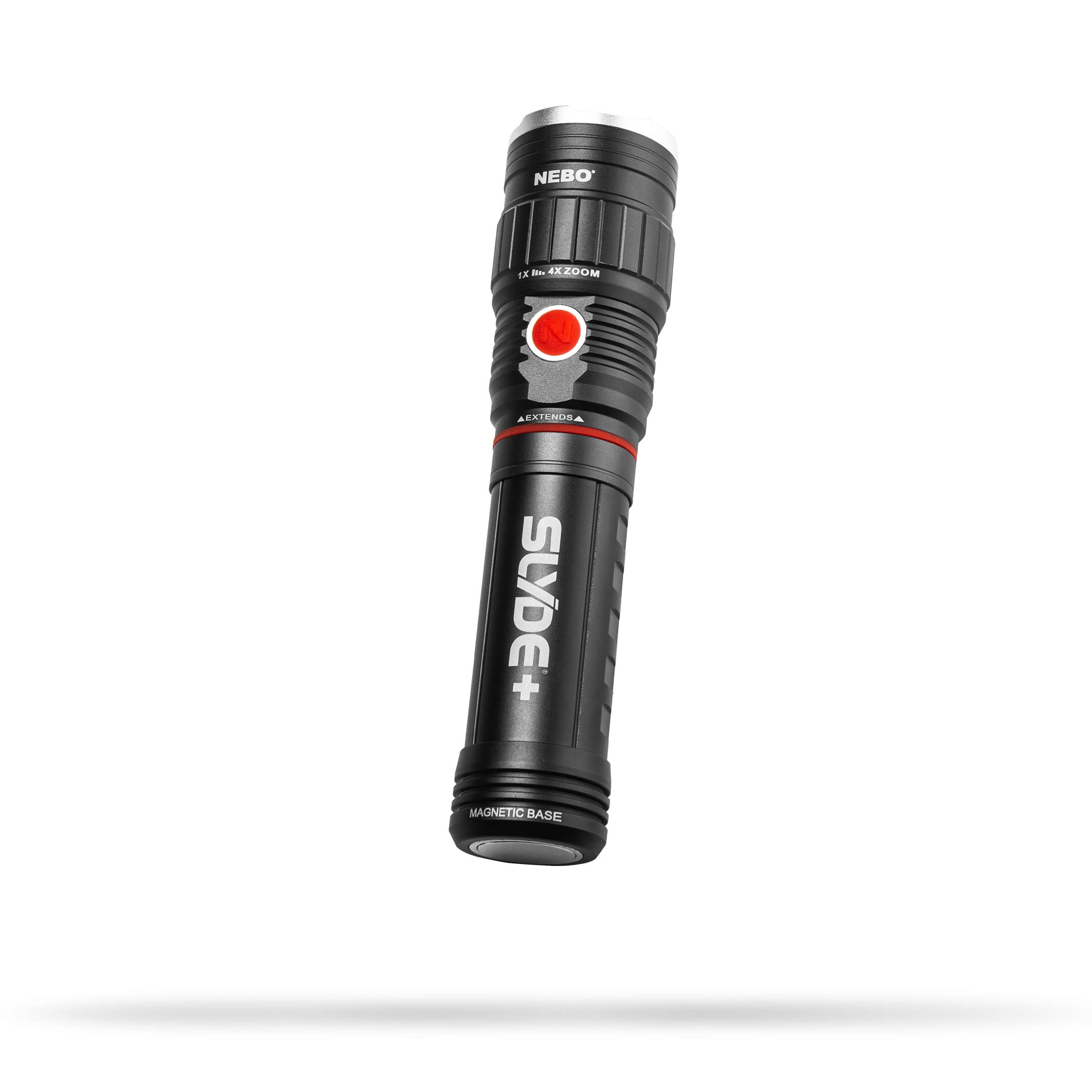 NEBO SLYDE+ 300 Lumen LED Flashlight, Red COB Work Light, 4x Zoom, Magnetic Base, Model 6525