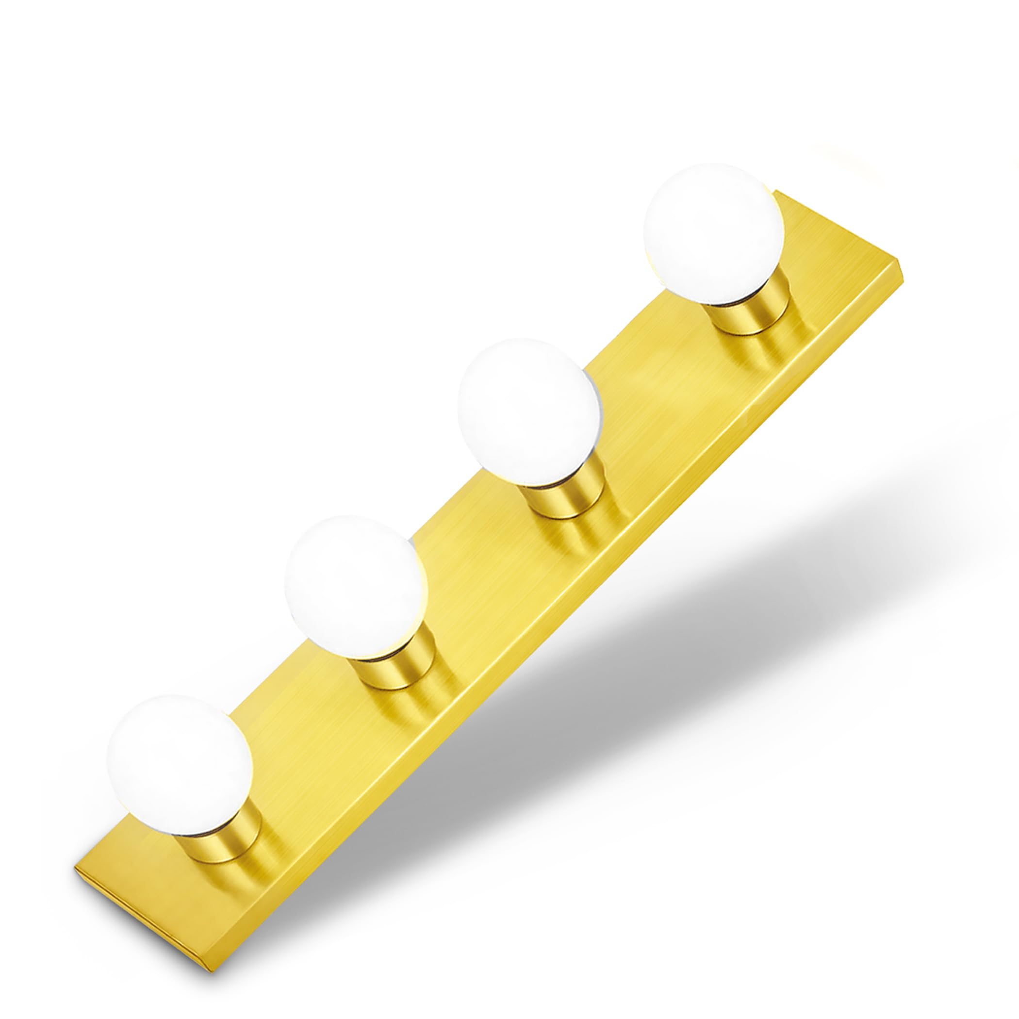 DYSMIO Lighting Four Light Vanity Band - Hollywood Style Mirror Fixture with Brass Gold Plates - Salon-Premium Gradeccessories for Bedroom  Bathroom  Dressing Room  Makeup Studio - 24 x 4.25 Inches