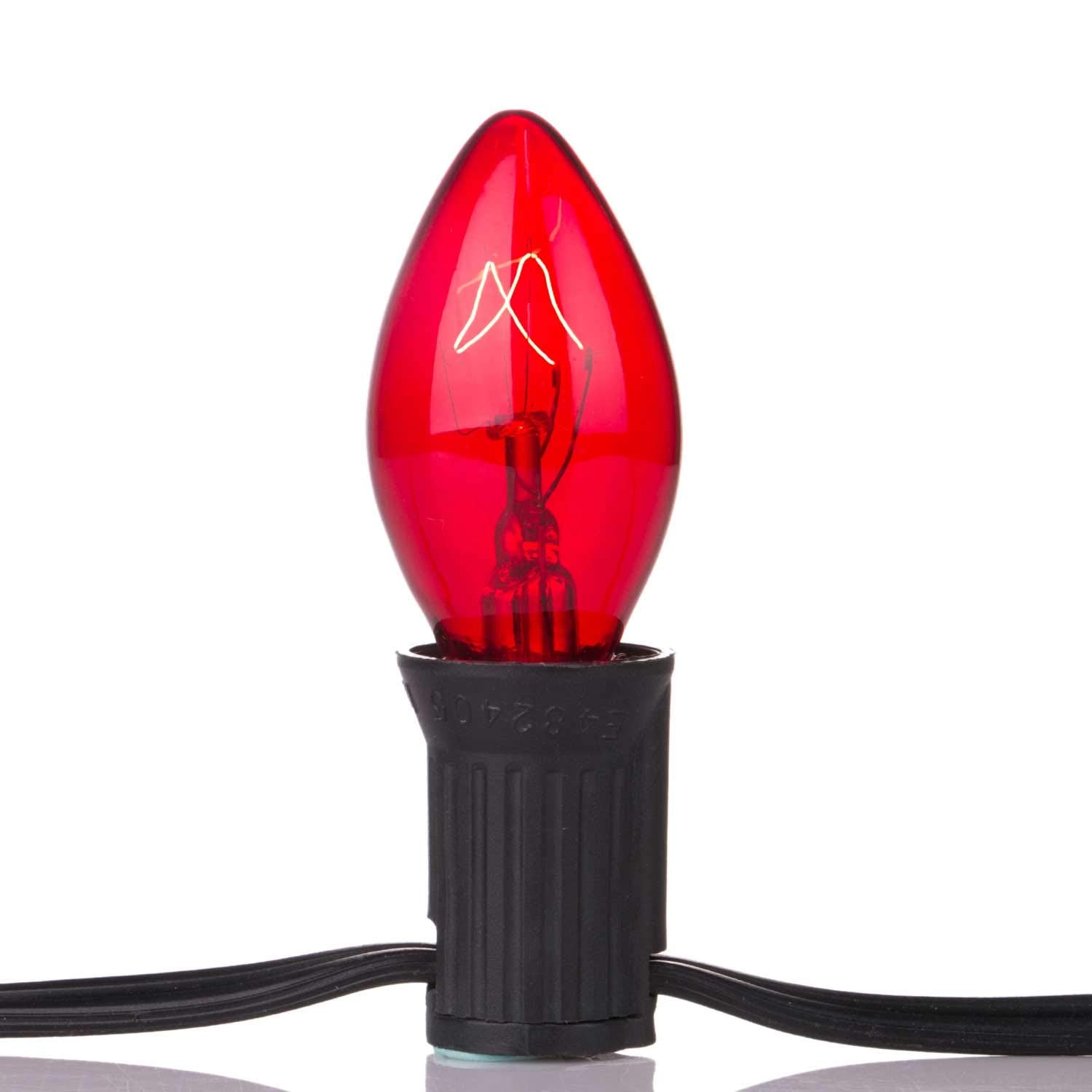 Brightown 50-Pack C7 Christmas Replacement Bulbs, C7 Clear Incandescent Bulbs For Christmas Light Strings, E12 Candelabra Base, 5 Watt, Multi-Color