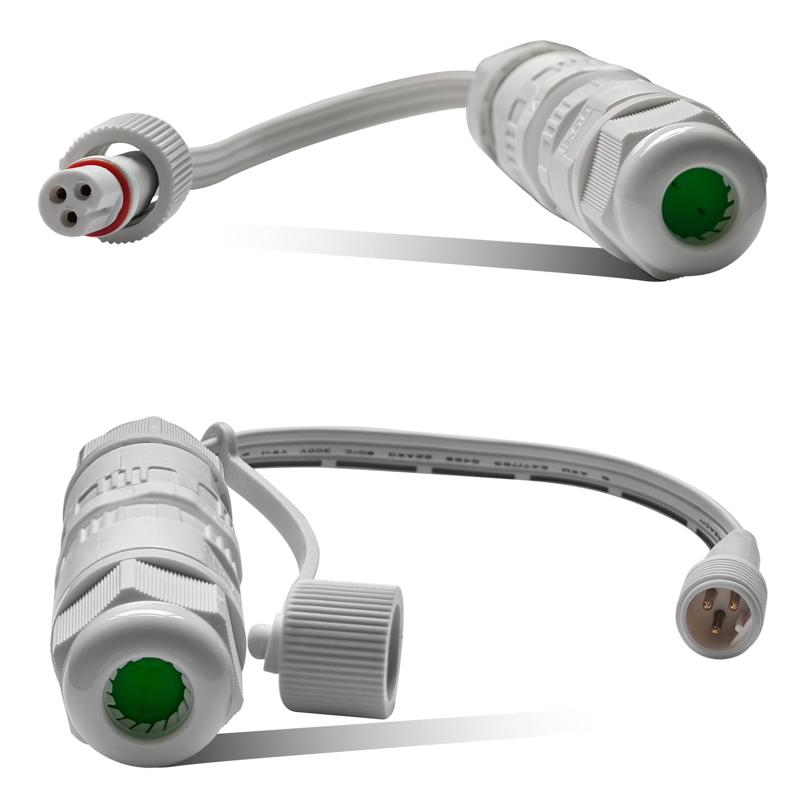IP68 Waterproof Wire Connector for Govee Permanent Lighting Extension Cable for Patio Garden Roof Decorations for Spot String Lights Repair - Durable & Waterproof(White)