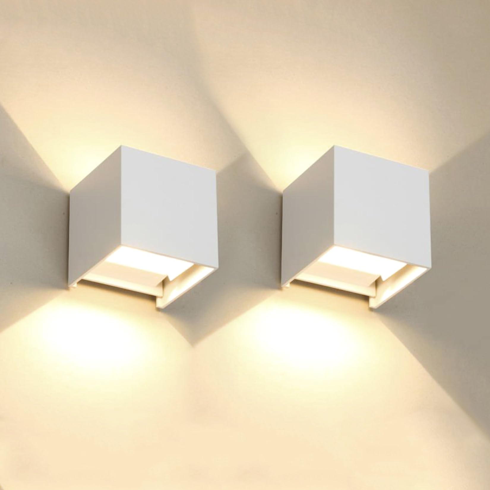2 PCS 12W Outdoor Sconces Wall Lights LED Exterior/Interior Up and Down Lights IP65 Waterproof Modern Outdoor Lighting Fixtures 