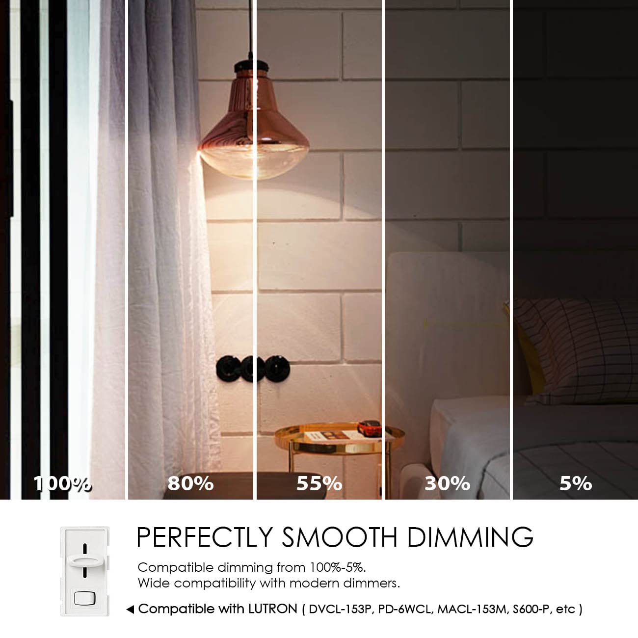 Lvwit G14 Led Filament Globe Bulb, Dimmable 2700K Warm White, E26 Screw Base, Glass, 6-Pack, Ul-Listed, 4W Transparent