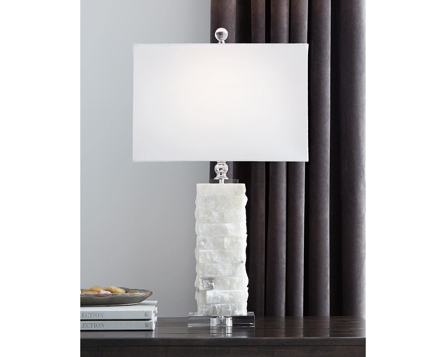 Signature Design by Ashley Table Lamp, 27in Alabaster & Acrylic, White, Model L429014