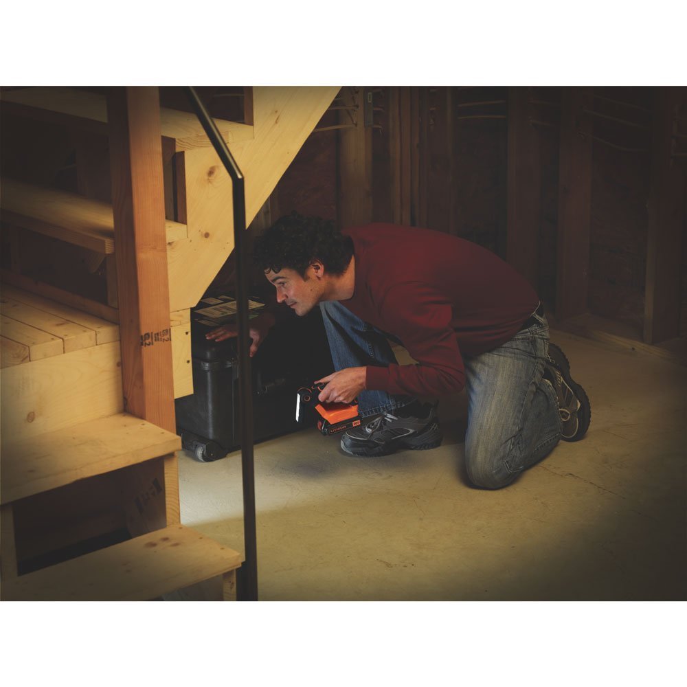 BLACK+DECKER 20V MAX LED Work Light, One Size, Black/Orange, Model BDCF20, Durable Blend Material