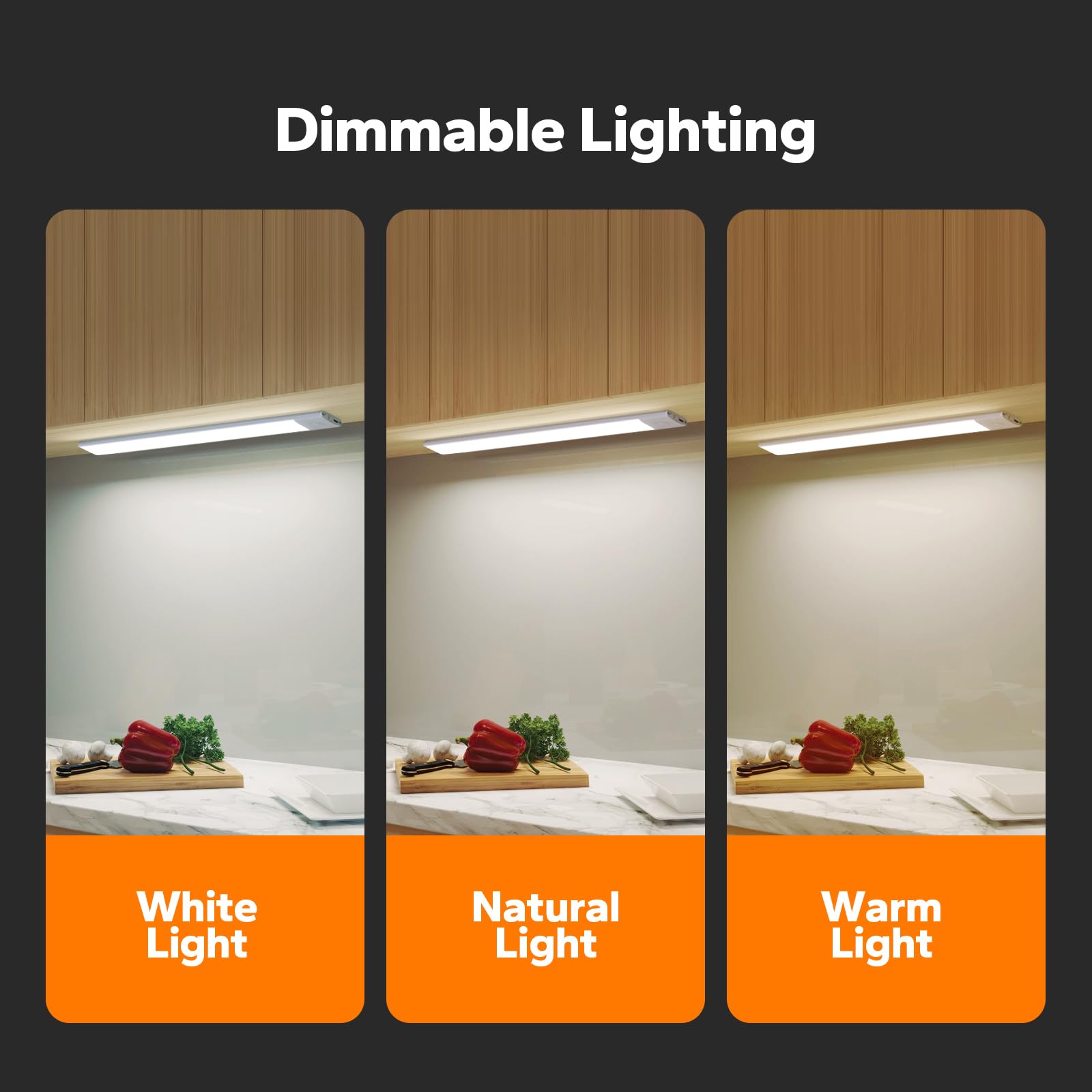 Under Cabinet Lights (2 Pack, 12 Inches), 60 Led Rechargeable Under Cabinet Lighting, Magnetic Dimmable Motion Sensor Light Indoor, Closet Lights Motion Sensored Under Counter Lights For Kitchen