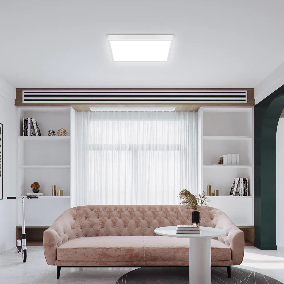 Tealight 12 Inch Dimmable Led Flush Mount Ceiling Light With Remote, 24W Full Cct Brightness Adjustable Square Led Ceiling Lamp,