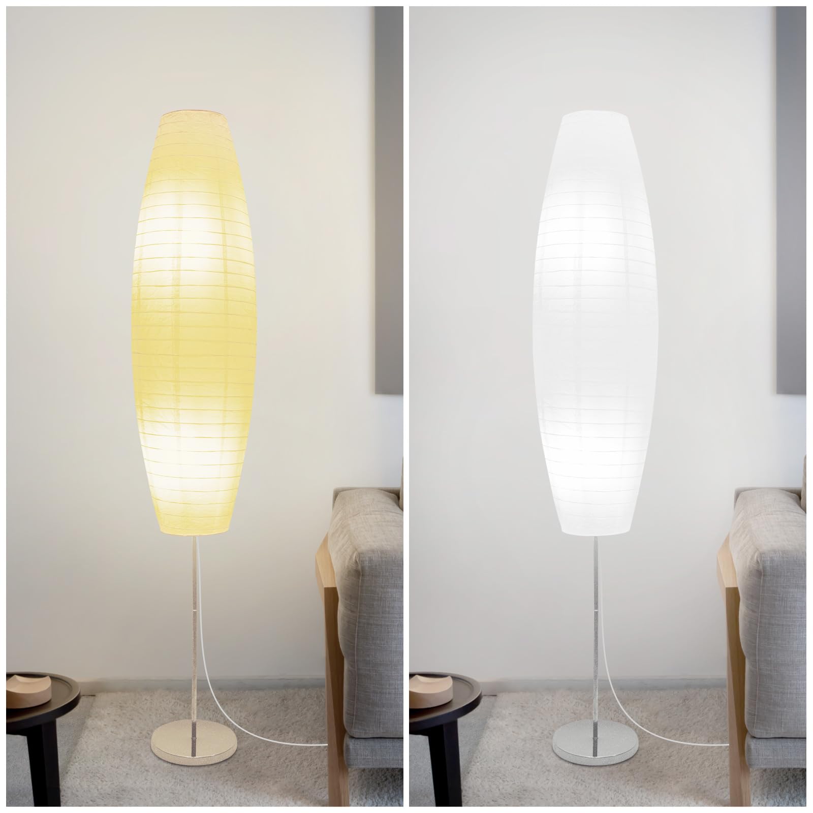 Lianheng Paper Floor Lamp, Rice Paper Lamp For Living Room, Japanese Floor Lamp Rice Paper Shade For Bedroom, Office& Living Roo