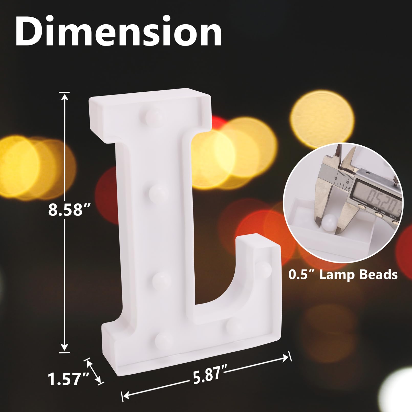 Tronsboo Led Marquee Sign Light Up Letters, Alphabet Light Up Letters Sign, Battery Powered Led Letter Lights For Night Light, Wedding, Birthday, Party, Christmas Or Home Decor (Letter L)