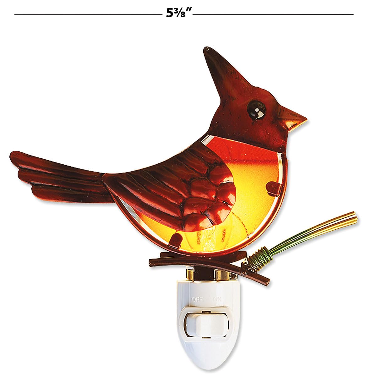 Current Christmas Cardinal Decorative Nightlight - 5 3/8'' Stained Glass Plug In Light, Christmas, Easter, & Holiday Decorations