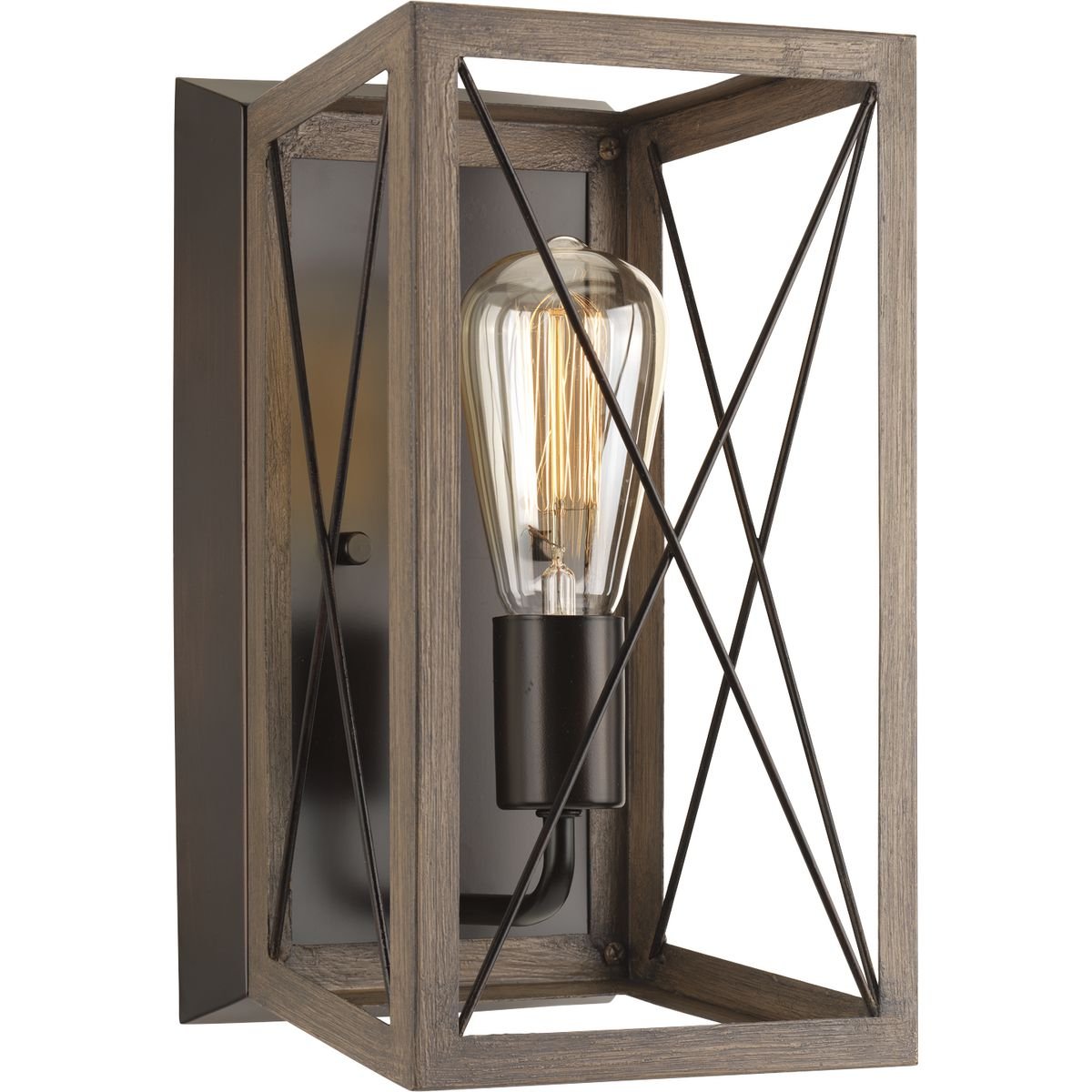 Progress Lighting Briarwood Antique Bronze Wall Sconce, One-Light, Alloy Steel, Model P710012-020, 1-Pack