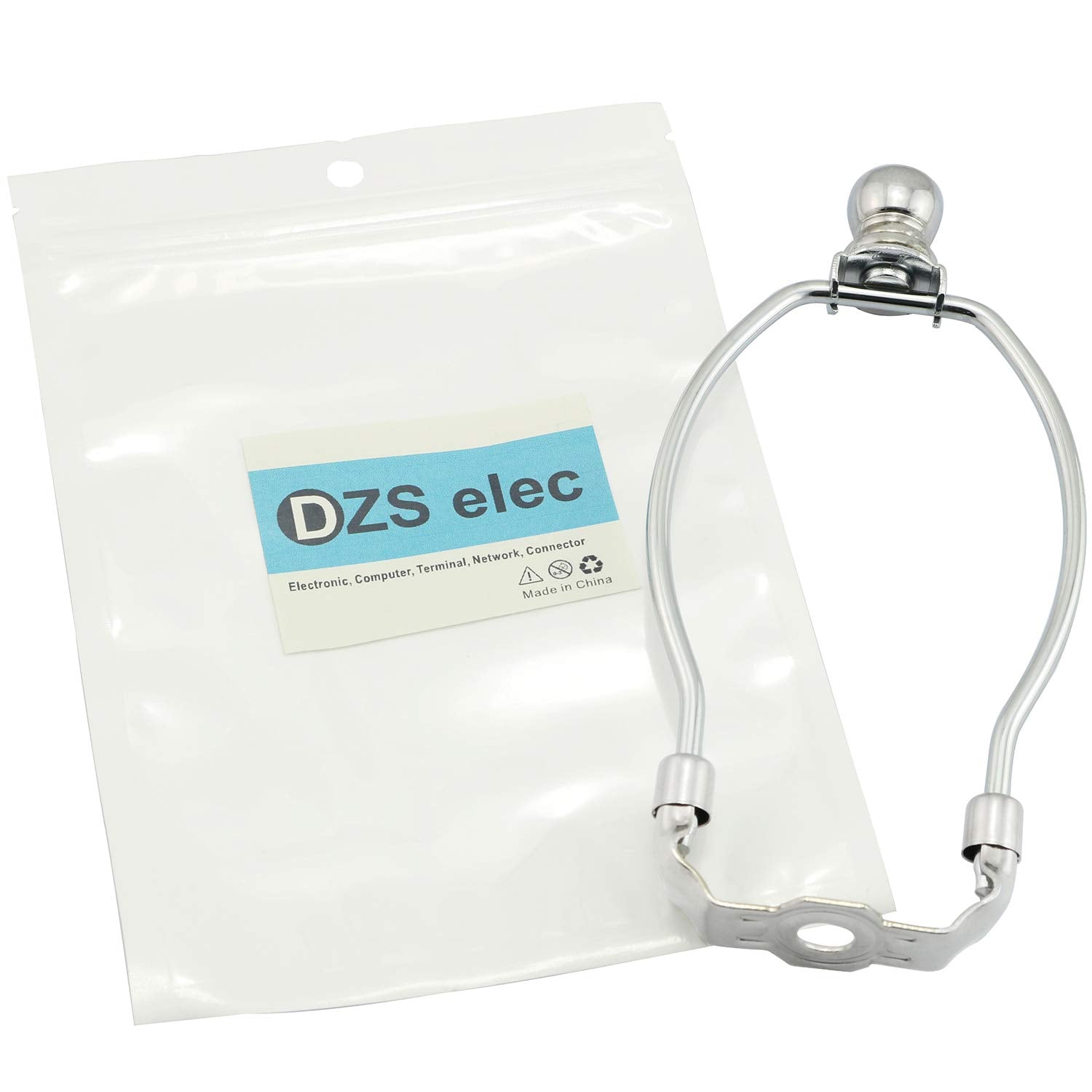 Dzs Elec 10-Inch Silver Iron Lamp Shade Harp Holder - Diy Lighting Accessory For Table/Floor Lamps (Model Harp-10In-1S)