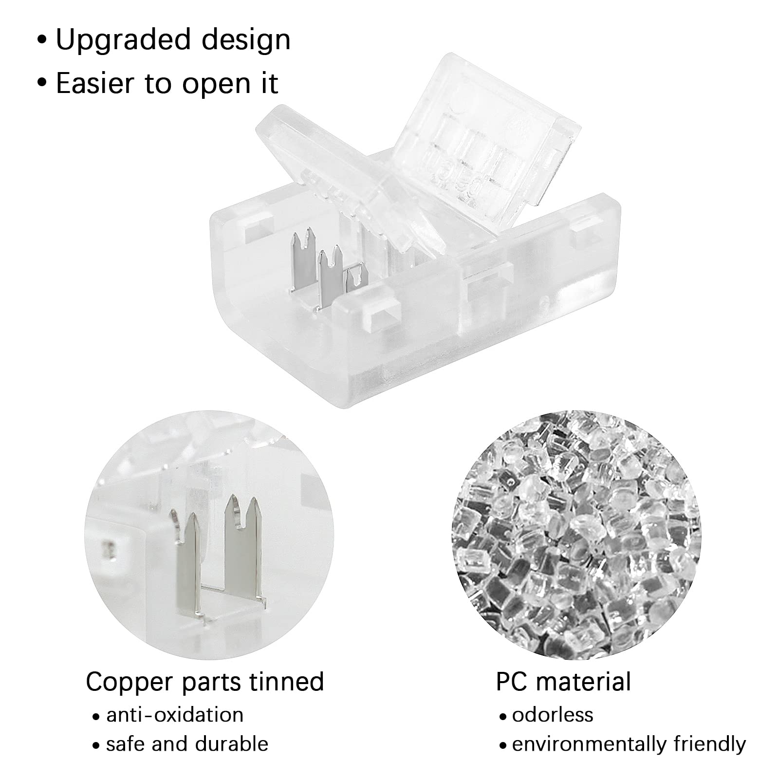 Rgbzone 10 Pcs 4 Pin Led Connector, Strip To Strip Rgb Connector For 10Mm Waterproof Or Non-Waterproof Smd 5050/3528 Rgb Led Str