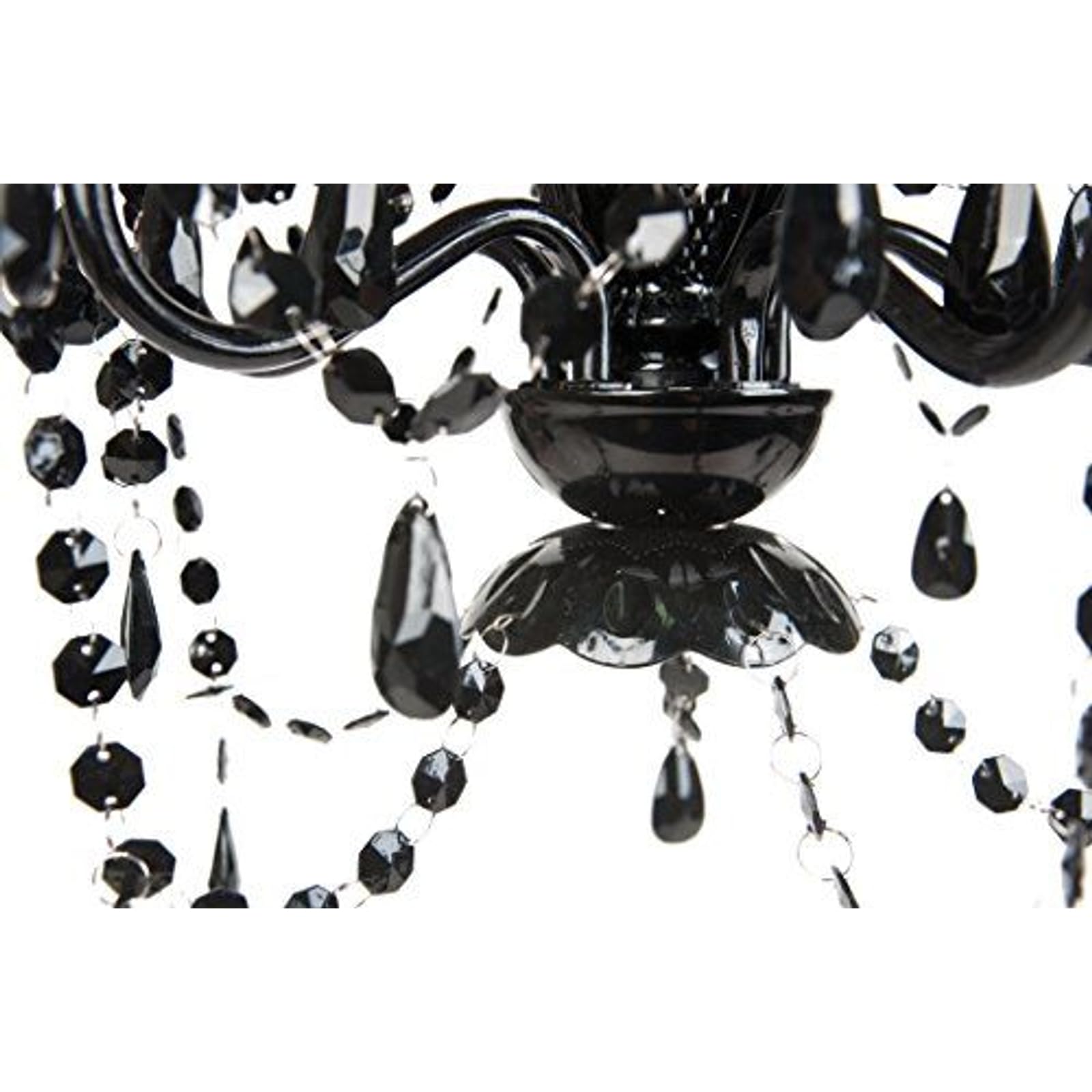 Tadpoles Vintage Chandelier - 5-Bulb Black Onyx Faux Crystal, 20" x 18" x 17", Hardwired, Model CCH5PL020