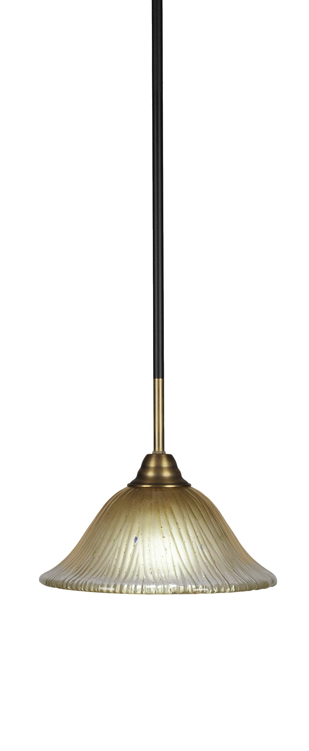 Toltec Lighting Paramount 1 Light Mini Pendant in Matte Black & Brass (3401-MBBR-730)
