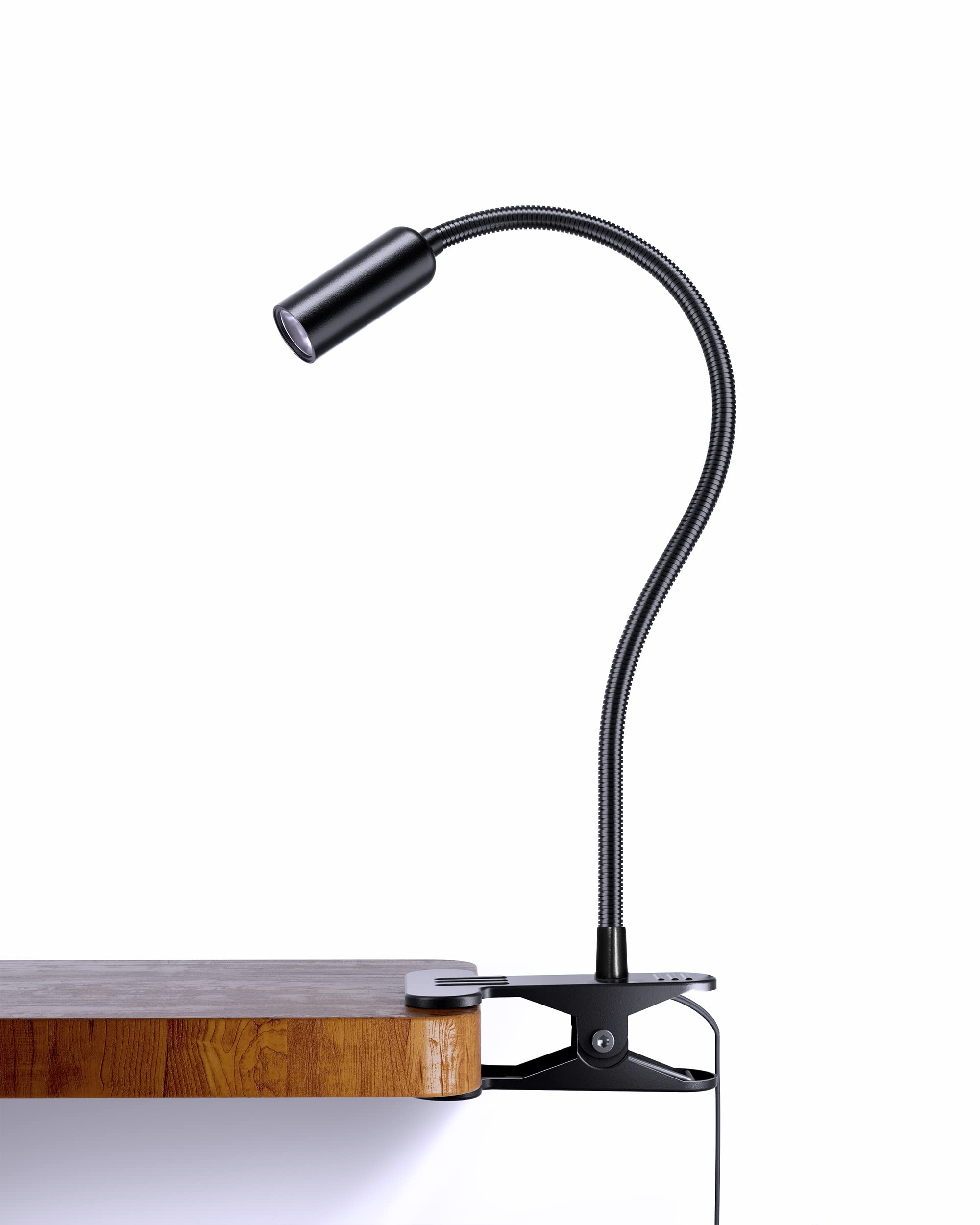 JHD Led Desk Lamp with Clamp - 10 Brightness Levels, 12'' Flexible Gooseneck,Eye Protection USB Lamp - Suitable for Home Office,
