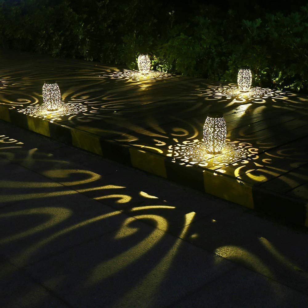 Esgarden 2 Pack Upgraded 15 Lumens Outdoor Lanterns Gardening Gifts Patio Solar Lantern Hanging Powered Lights Waterproof Decorative Lamp Tabletop Decor Outside Decorations Table Christmas Gift Bronze