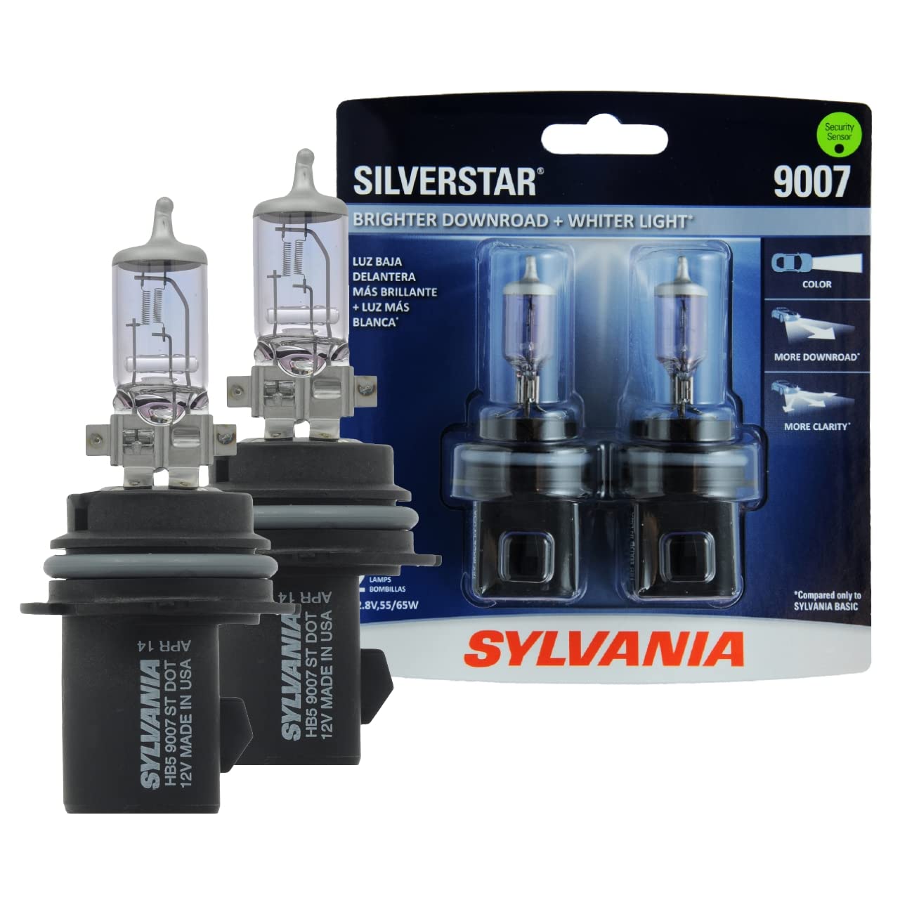 Sylvania - 9007 Silverstar - High Performance Halogen Headlight Bulb, High Beam, Low Beam And Fog Replacement Bulb, Brighter Dow