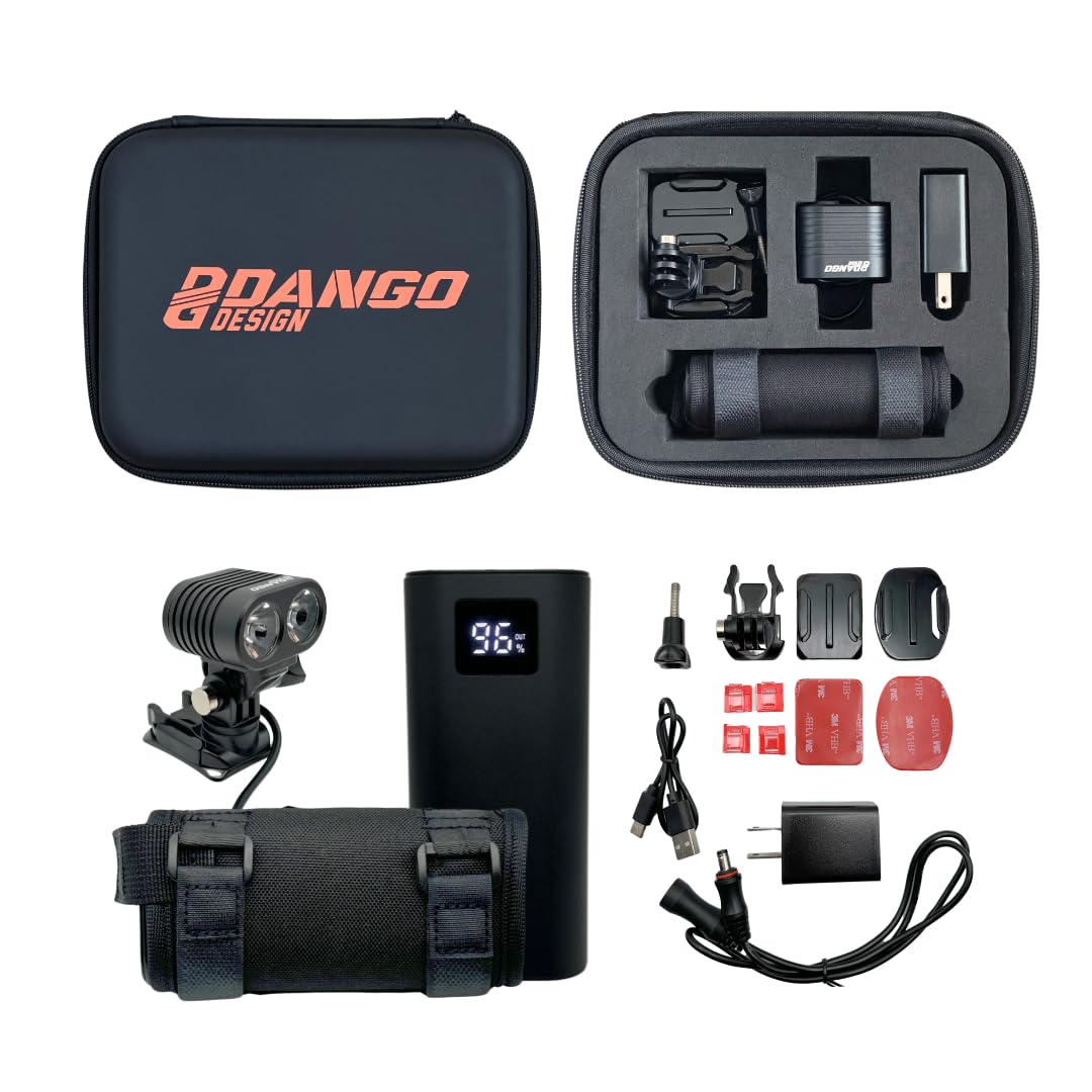 Dango Design Navigator Helmet LED Trail Light - 2100 Lumen, Compact, Black, Model 130004 for Dirt Bikes, Motorcycles, Snowmobiles, and Camping