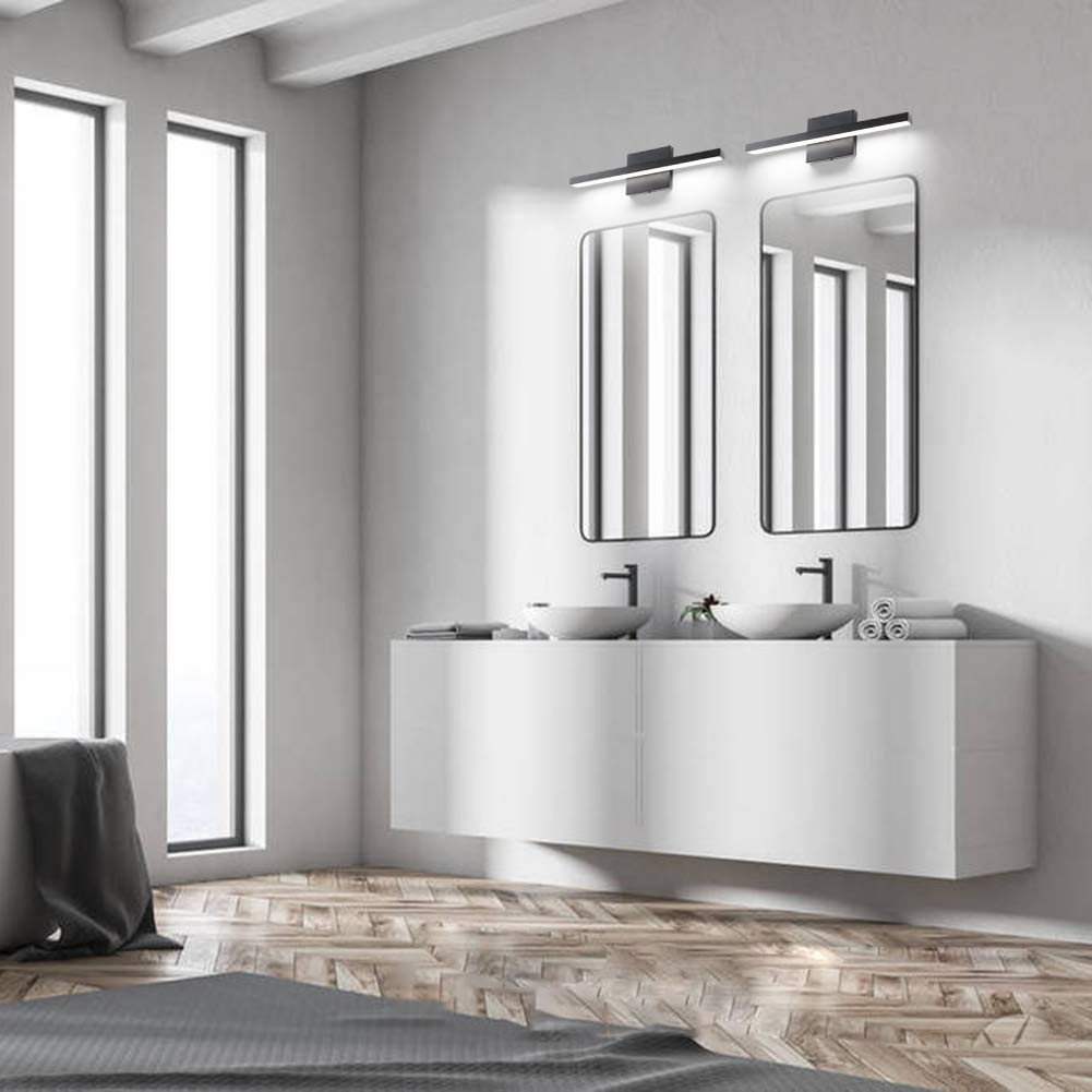 Ralbay Modern Led Vanity Light, 15.7 Inch, 12W Frosted Aluminum, Non-Dimmable Cool White 6000K For Bathroom Lighting Fixtures