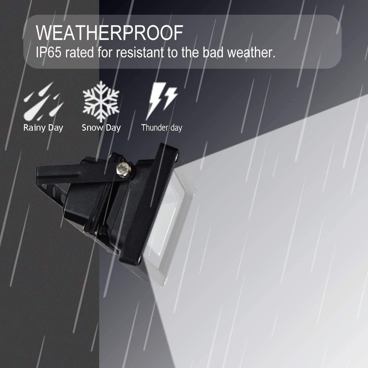 GLW 12V LED Flood Light, 10W Mini Waterproof, 900LM, Daylight White, 2 Pack, Aluminum, IP65, Halogen Equivalent