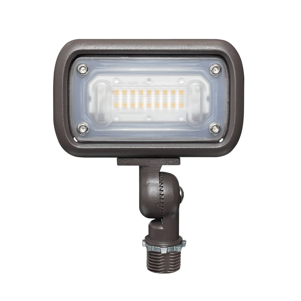 GKOLED 15W Outdoor LED Flood Security Lights, Waterproof Landscape Lighting, 50W PSMH Equivalent, 1370 Lumens, 3000K Warm White, 120-277V, 1/2&quot; Knuckle Mount, UL-Listed