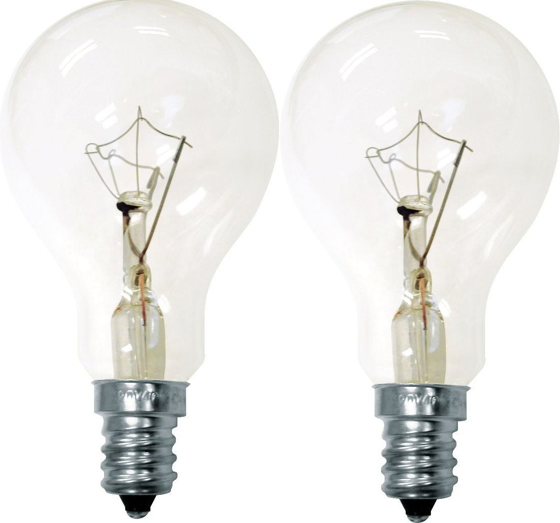 GE Crystal Clear 71395 60-Watt, 635-Lumen A15 Light Bulb with Candelabra Base, 2-Pack
