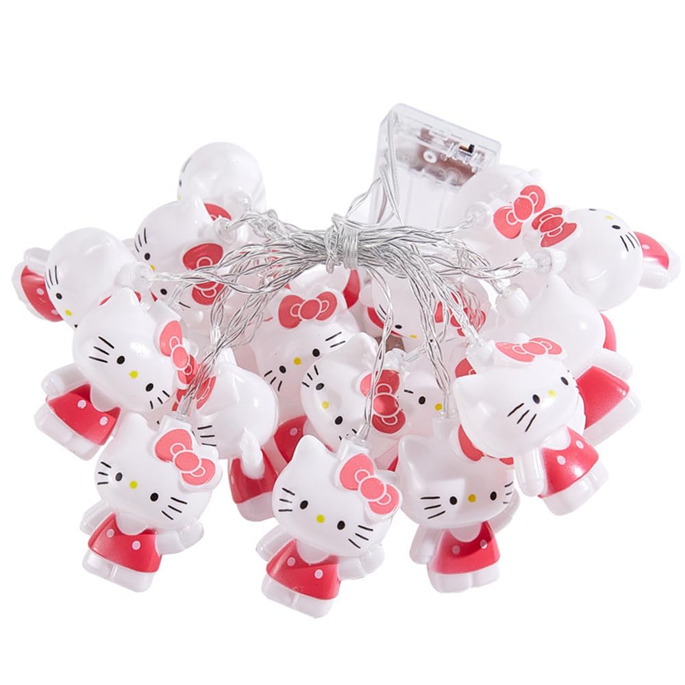 Lekibop Cute Cat Model Decorative Lights Gifts Fairy Lights Christmas Lights Valentine’S Day Decor 10Ft 20Led Battery Operated String Lights Ornaments Indoor Outdoor Wedding Festoon Party (Style 1)