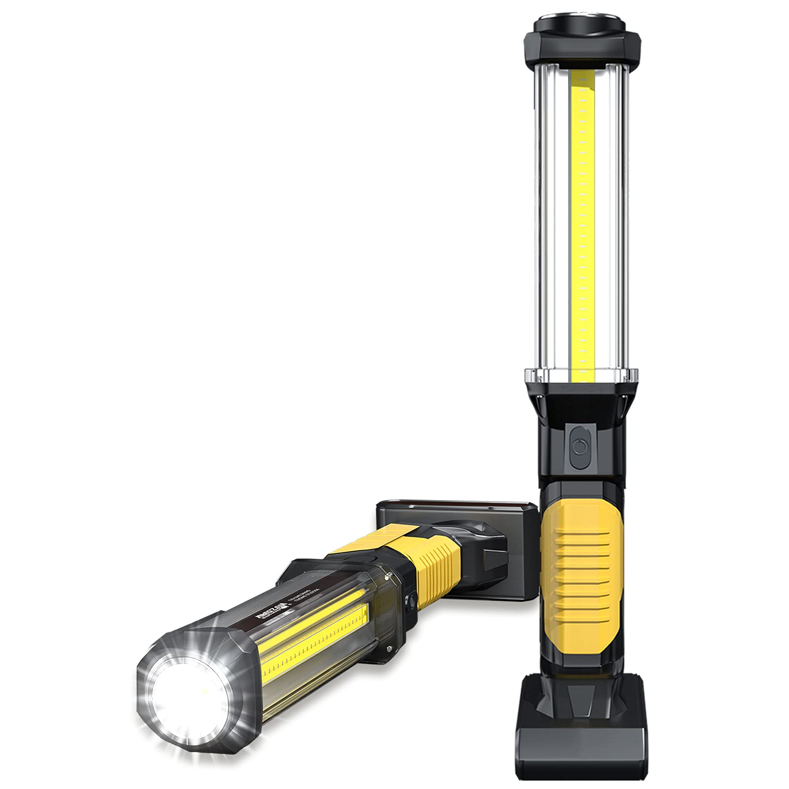 Warsun Work Light Rechargeable Led 1500 Lumens Super Bright Cob Work Lights Portable Con Base Magnetic And Hook Work Flashlight