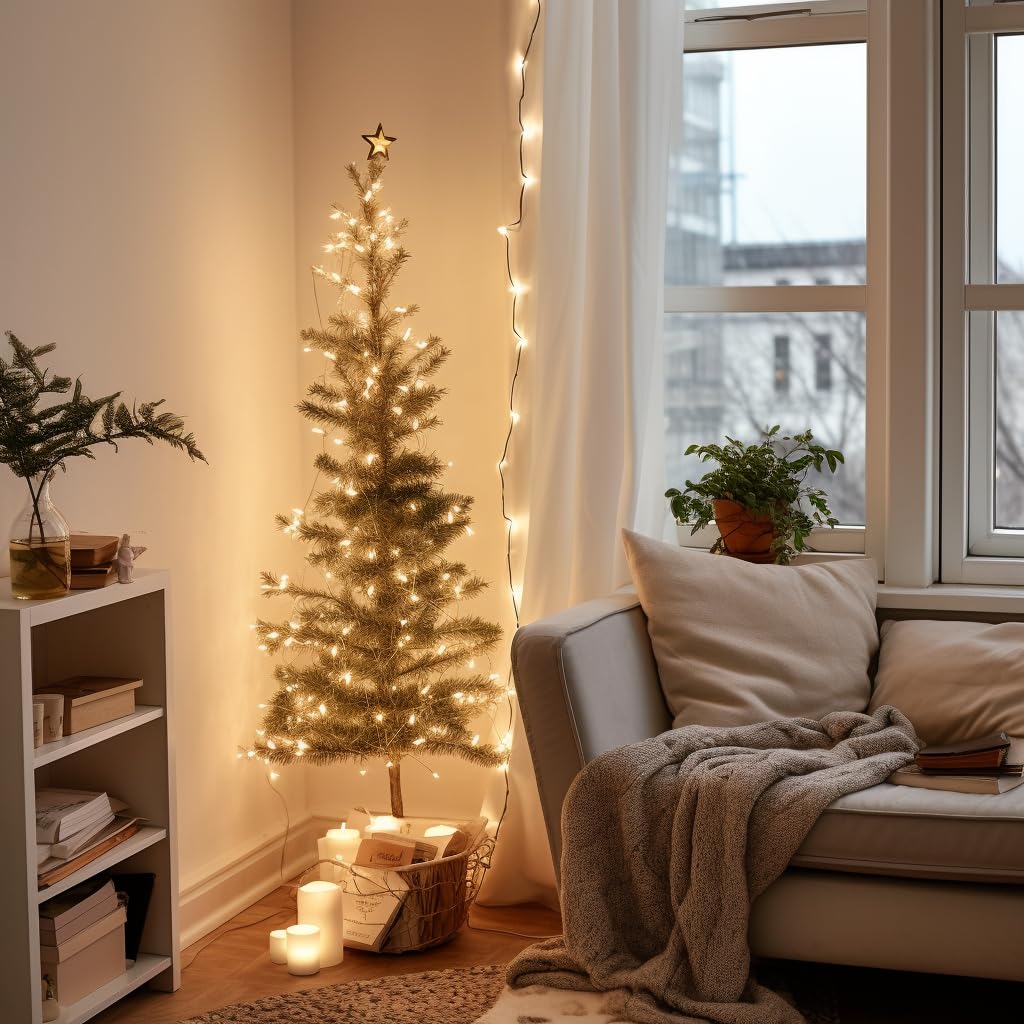 Holiday Joy Mini String Lights - 100 Clear White Lights on White Wire for Indoor/Outdoor Use - Model 14544850