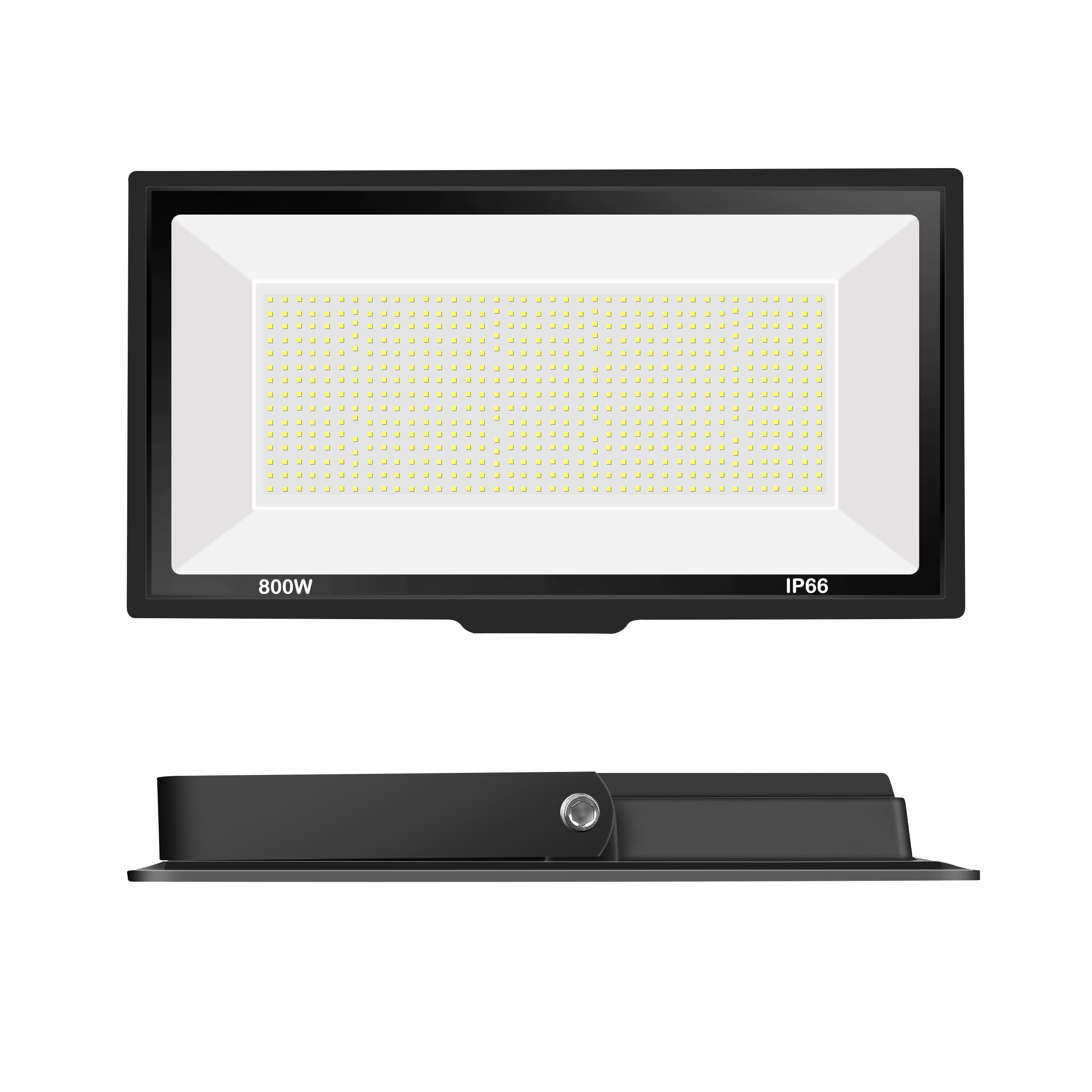 Gopretty 800W LED Flood Light, 80000LM, 6000K Daylight White, IP66 Waterproof, Black, Model PAD for Outdoor Sports and Commercial Use
