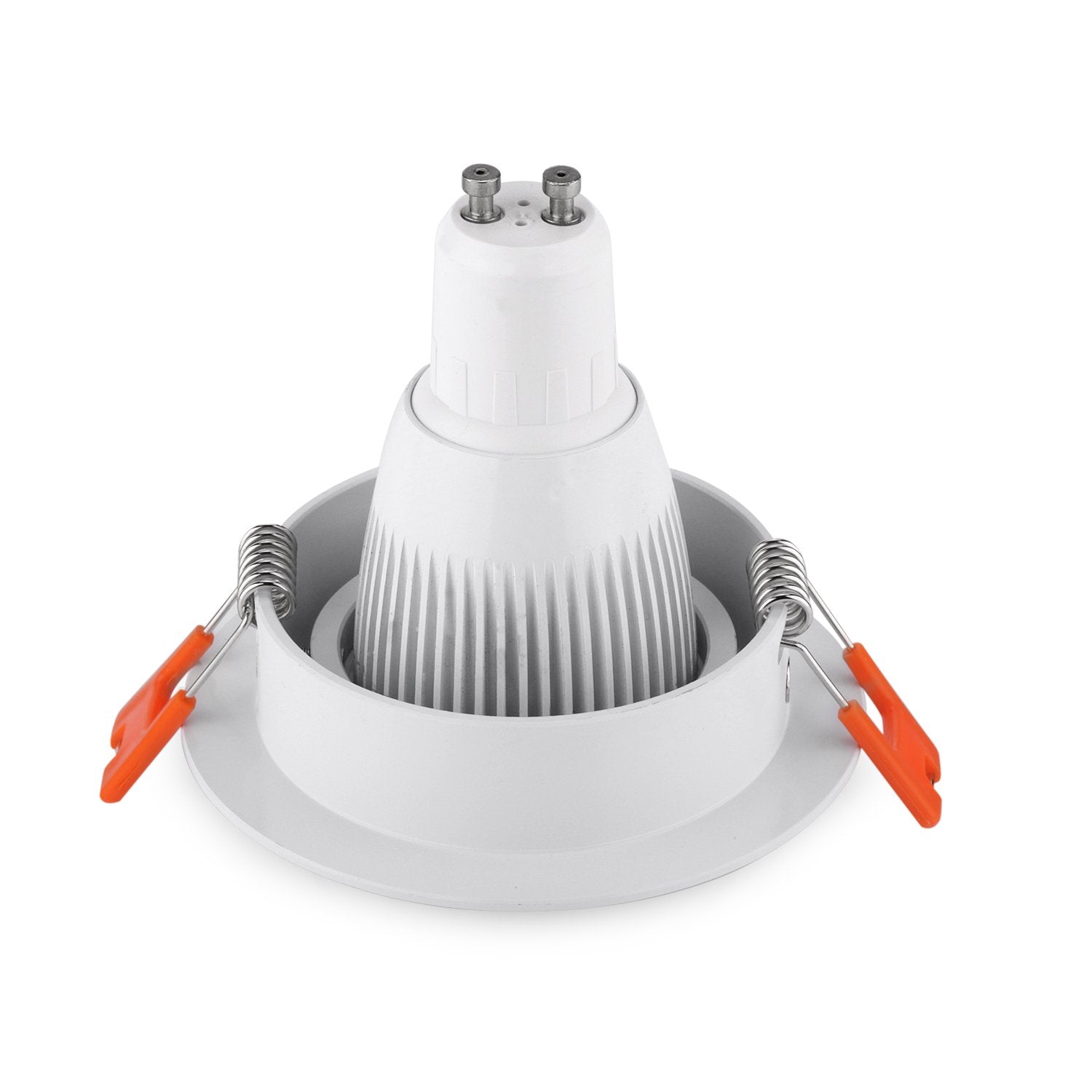 3 Inch Round Led Recessed Lighting Trims,Dimmable Spotlight Downlight Holder, For Gu5.3/Mr16/Gu10 Bulbs , Retrofit Eyeball Light Fixture Frame With Mr16 Sockets, 70Mm Cutout, Pack Of 2 (White)