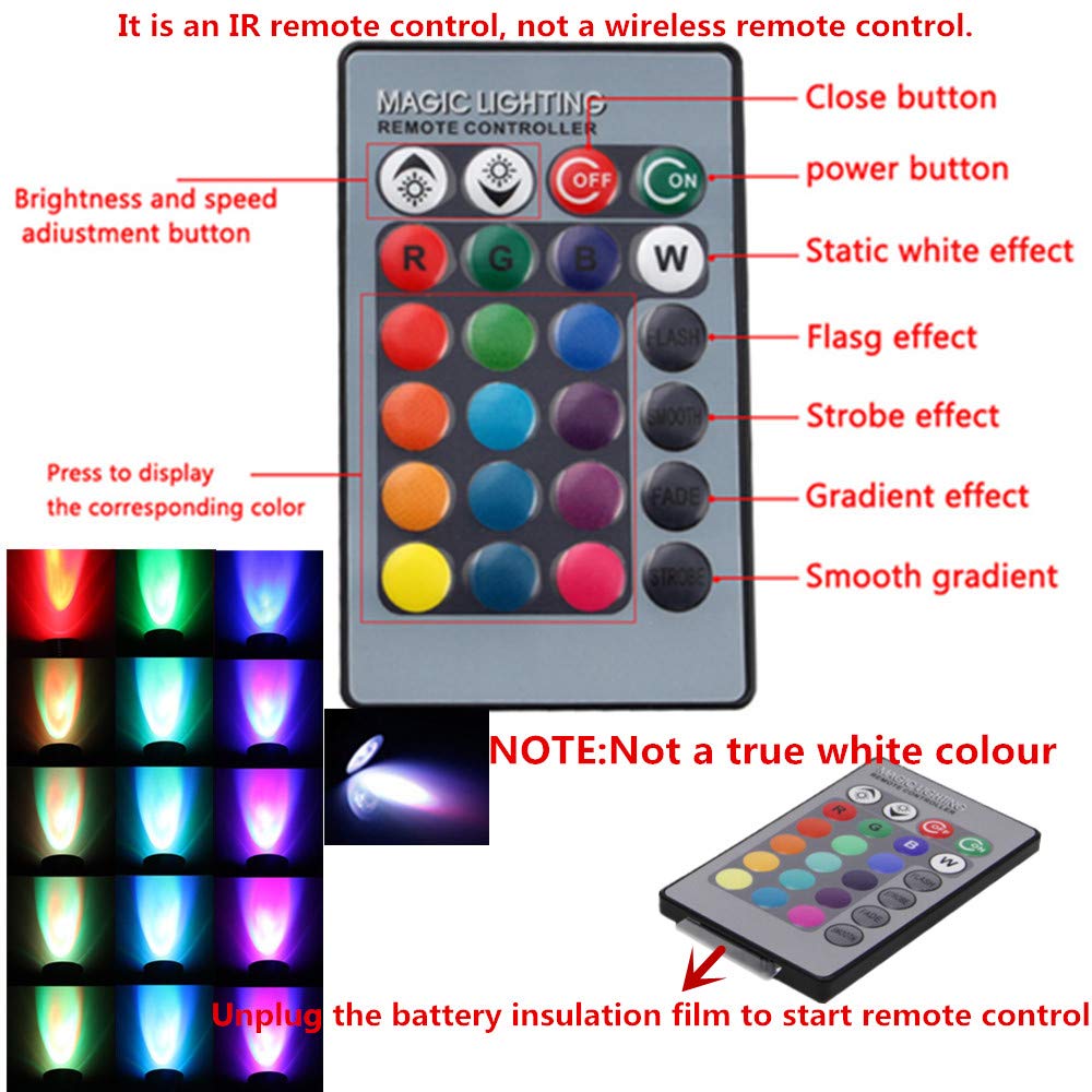 OMTO MR16 3W RGB Color Changing Spotlight with IR Remote Control Mood Ambiance Lighting Colorful LED Light Bulbs,Dimmable 12V