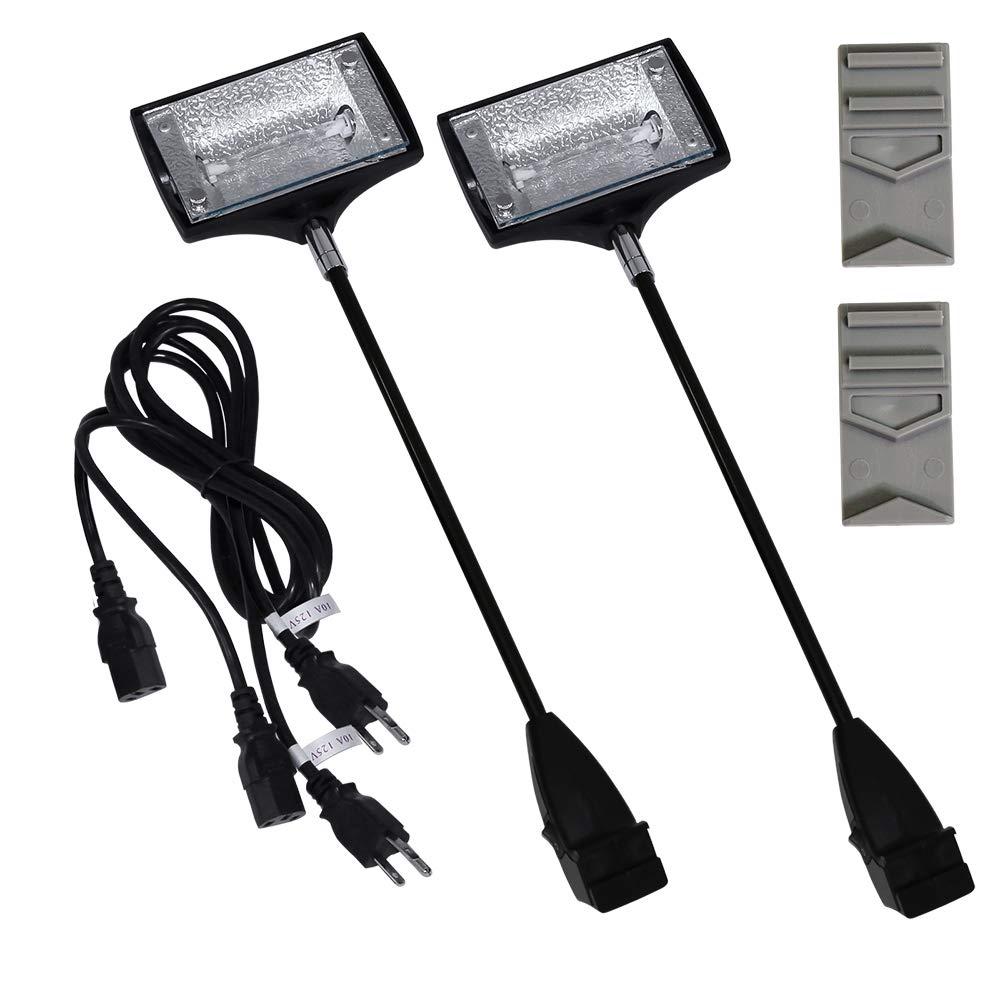 Vispronet Trade Show Lights - 150W Halogen Spot Lights With Bulbs & Adapters For Booth Display & Pop Up Booth Podiums, Portable 