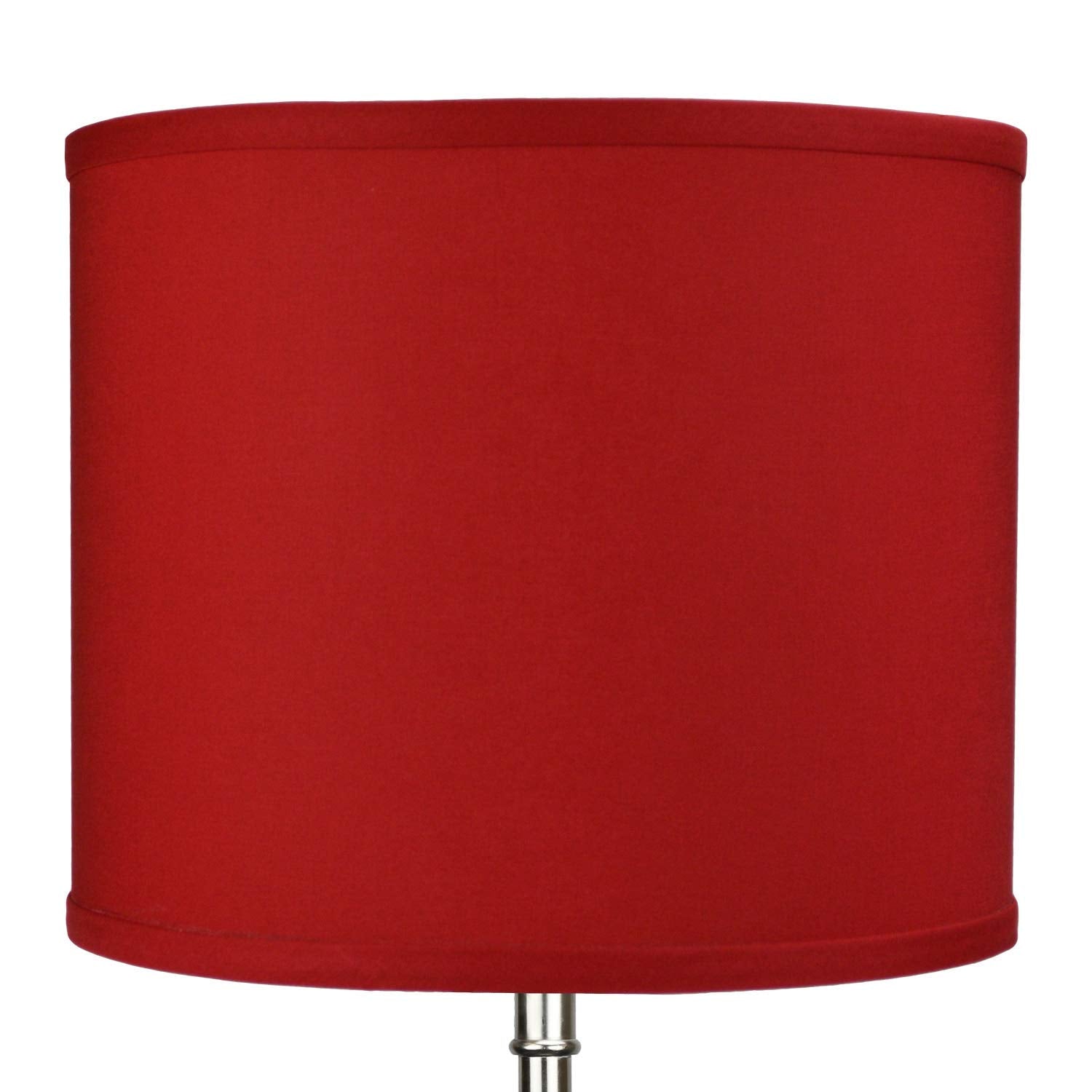 FenchelShades.com Fabric Drum Lampshade 12in Top/Bottom Diameter 10in Height Linen Rich Red Model 12-12-10-W-L-RIC