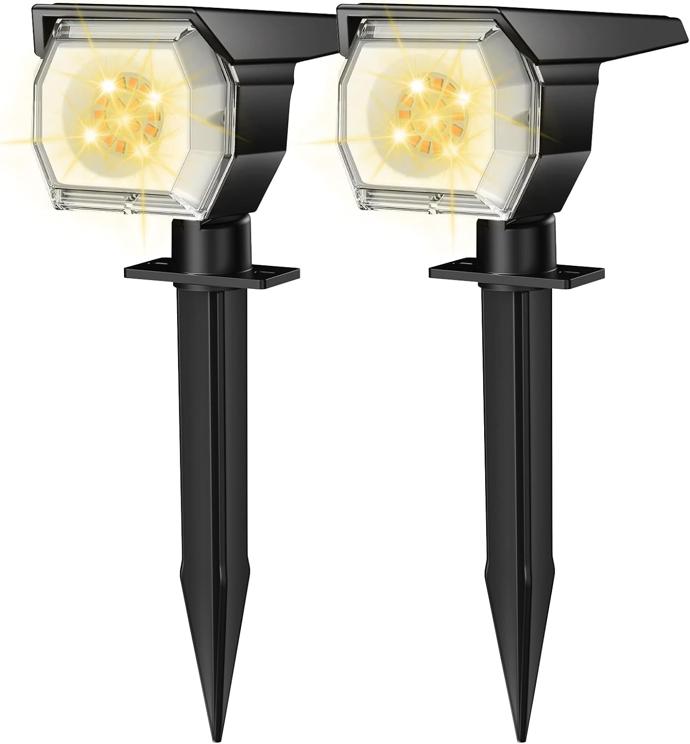 EIUIO Solar Outdoor Lights, 3 Lighting Modes Solar Spot Lights Outdoor with Auto On/Off, IP65 Waterproof Landscape Lighting for 