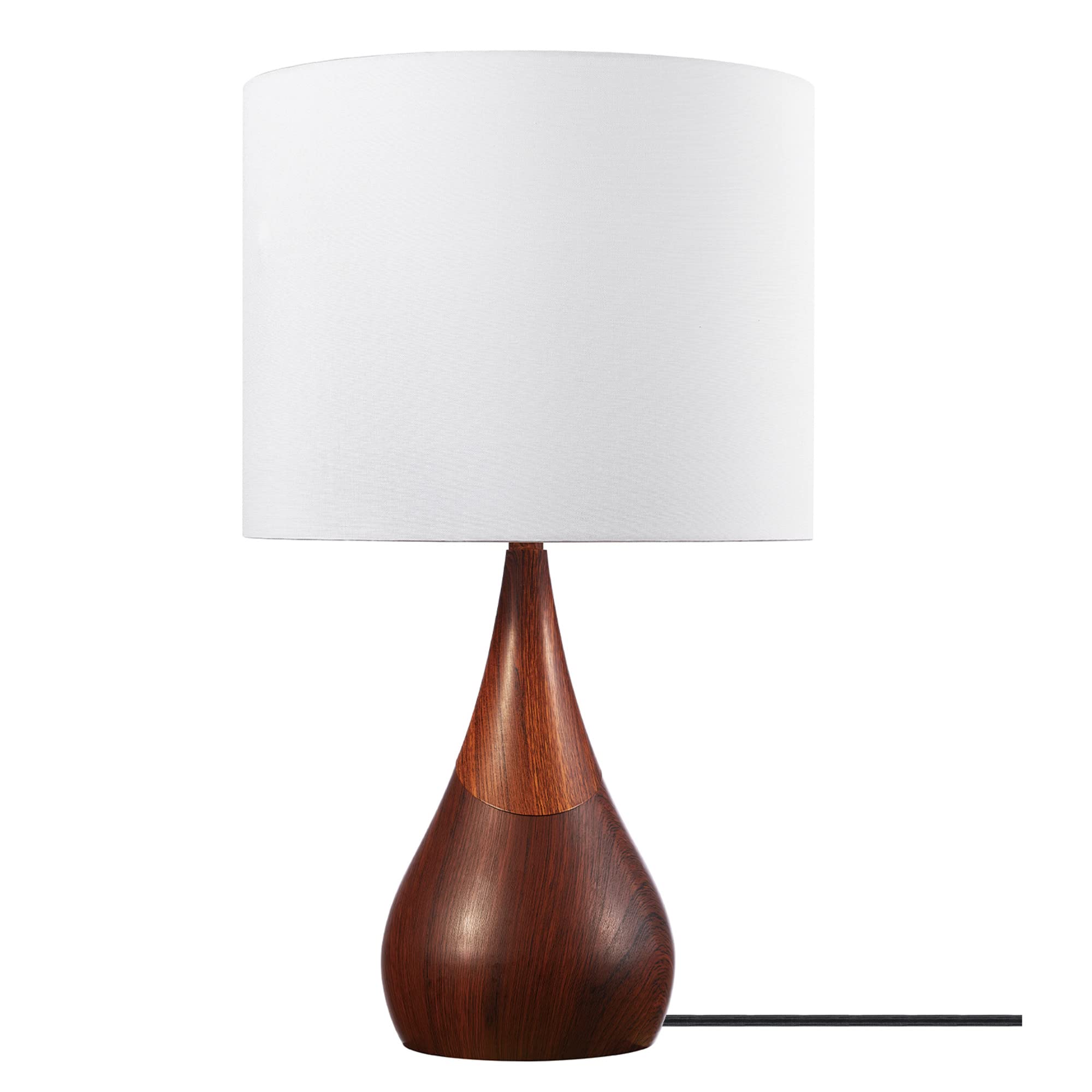 Globe Novogratz X Electric 65862 Harrington 20'' Table Lamp, 2-Tone Faux Wood, White Cotton Shade