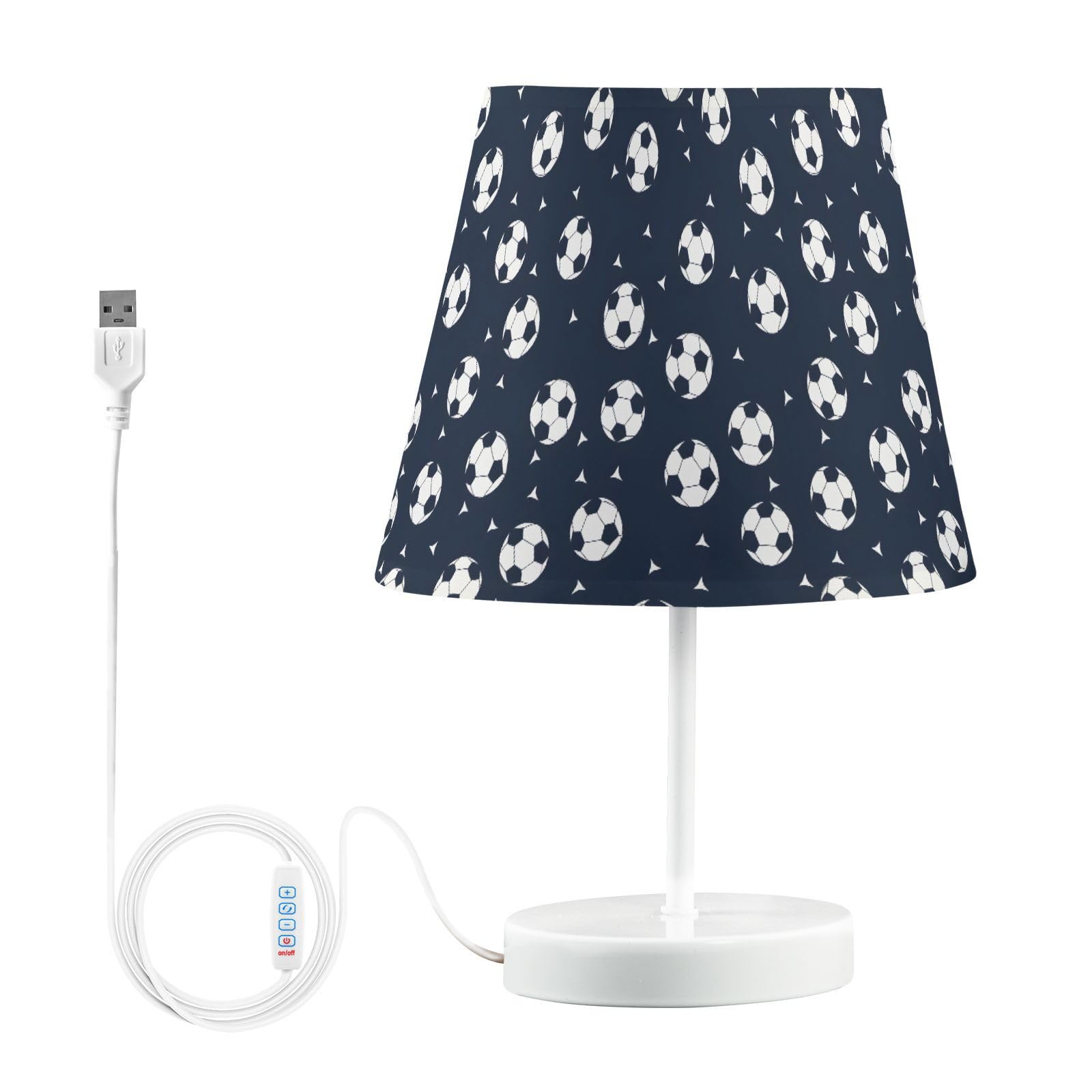 BOENLE Bedside Lamp Football Soccer Table Lamp Bedroom LED Nightstand Desk Lamp Lampshade for Sleeping Living Room Dorm Office