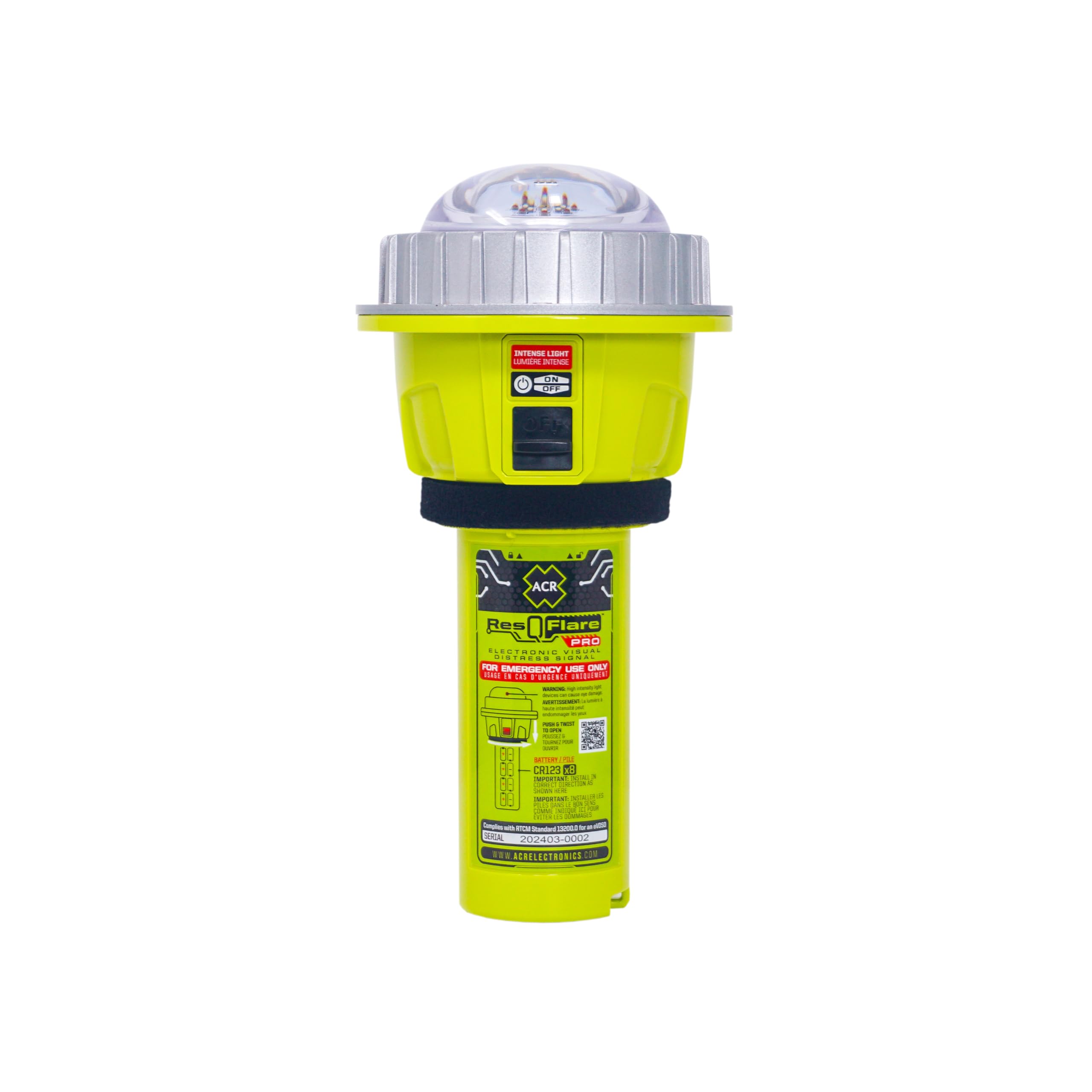 ACR ResQFlare PRO Electronic Distress Flare, High-Powered LED SOS Signal, USCG Approved, Infrared IR Night Search & Rescue, Wate