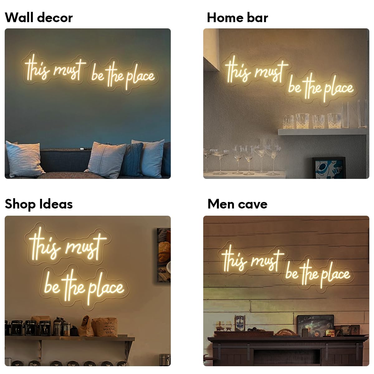 32  8 Inch Large This Must Be The Place Neon Signs with Timing Remote, White Led Light UP Sign for Wall Decor for Bedroom, Bar,