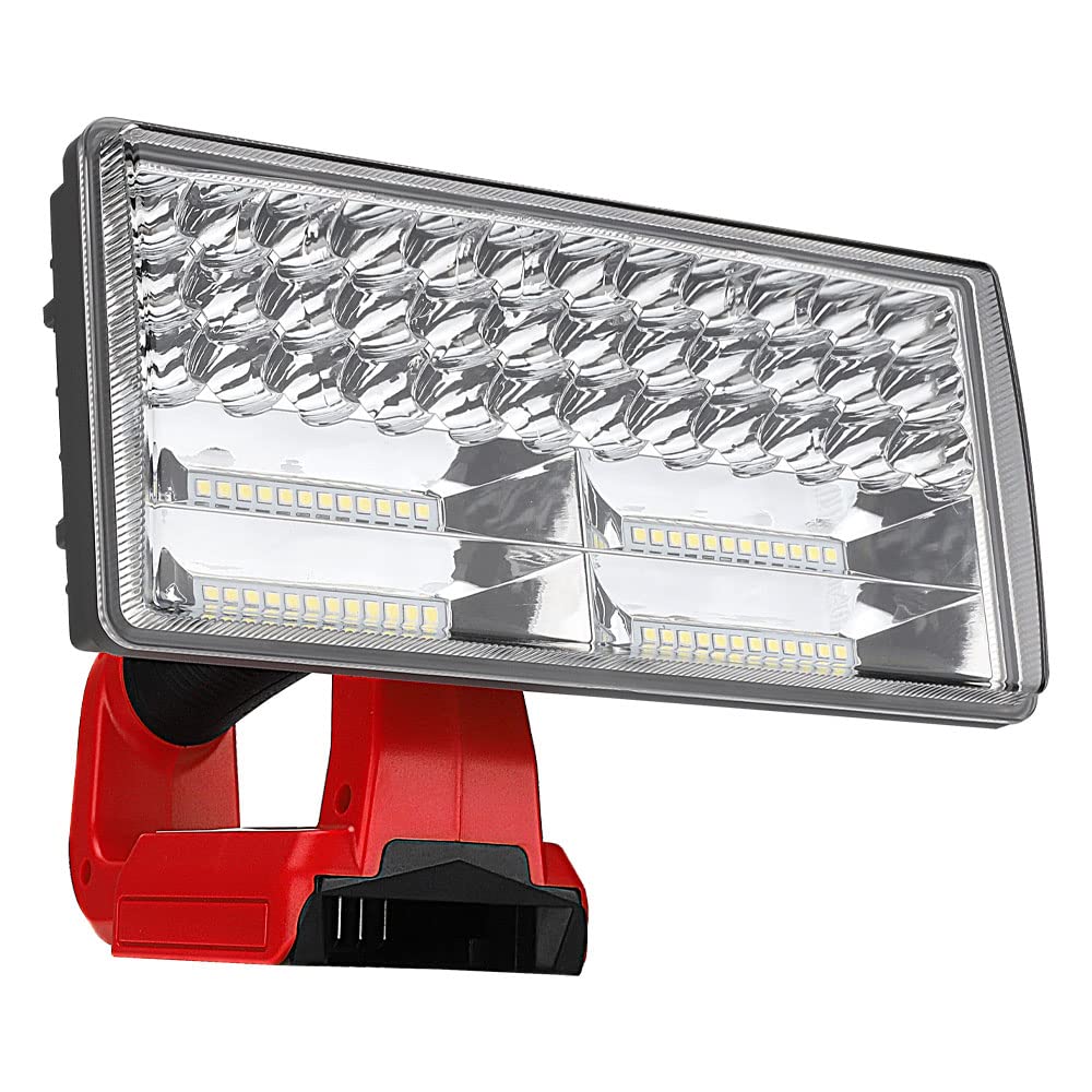 40W Cordless Flashlight for Milwaukee 18V Lithium-ion Battery, DTEZTECH 4200LM LED Work Light with USB Port, 9'' Zinc Alloy Spot