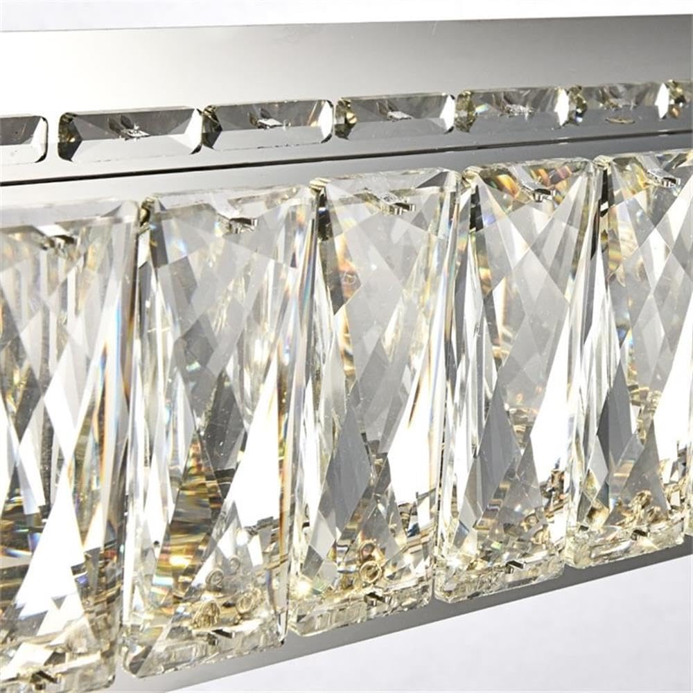 Elegant Decor Indoor Modern Monroe Integrated LED chip Light Chrome Wall Sconce Clear Royal Cut Crystal - 35.4x4.5