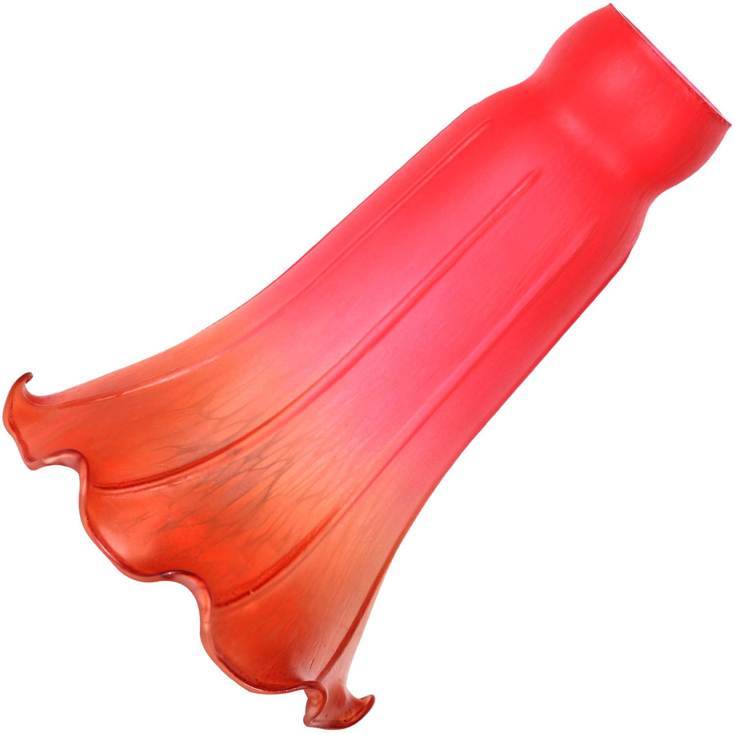 Bieye LS64 Lily Flower Blown Glass Lampshade (Red Orange, Opening I.D. 1.26'' x O.D. 1.5'')