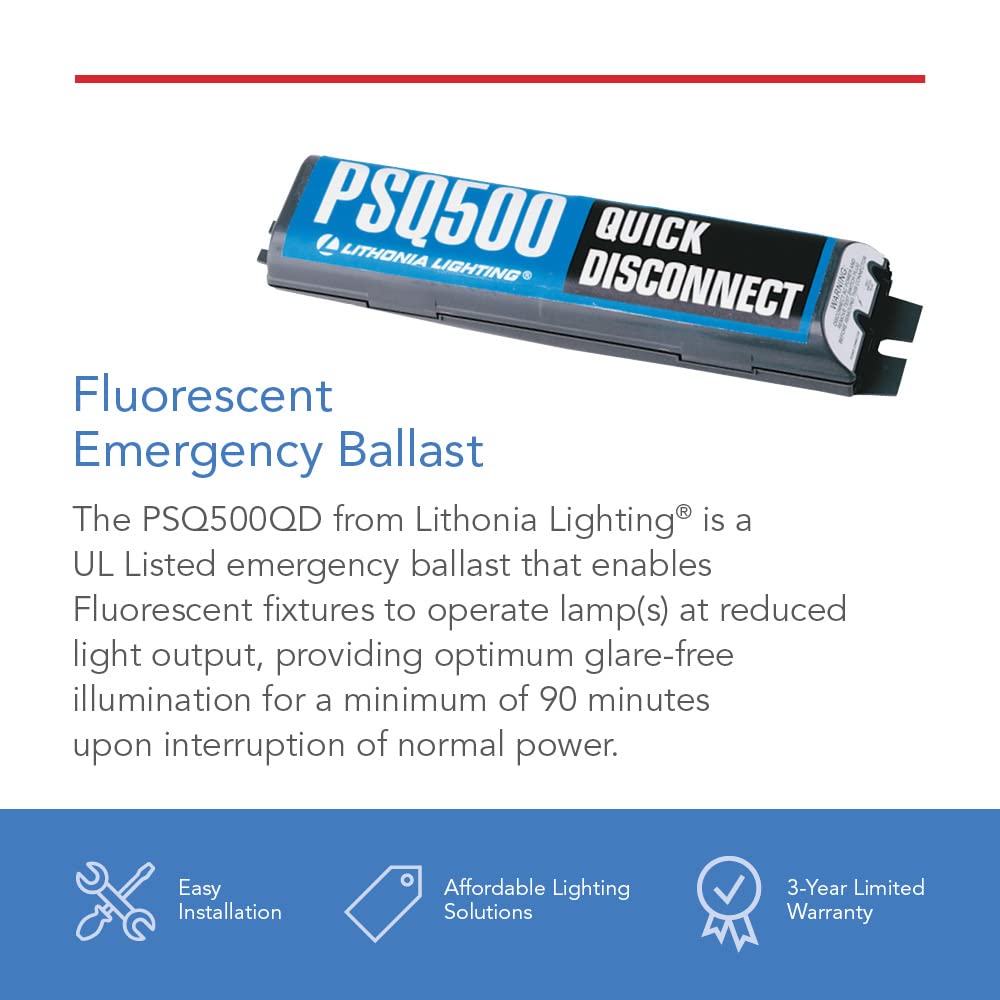 Lithonia Lighting Psq500Qd Mvolt M12 Power Sentry Quick Disconnect Emergency Fluorescent Battery Pack, 500Lm
