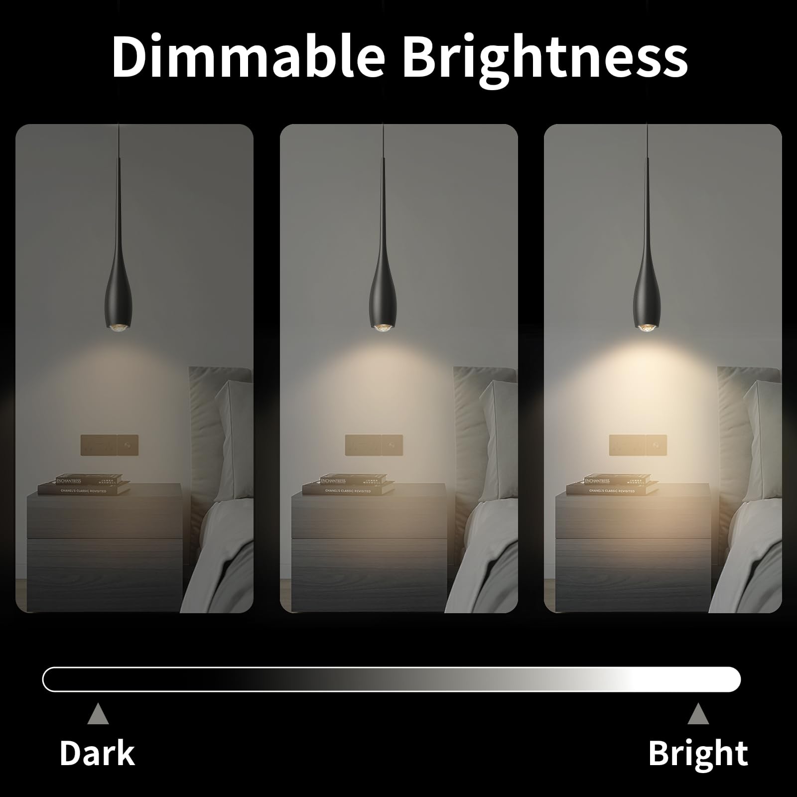 Julin Home Black Pendant Lights Kitchen Island  Modern Led Pendant Light Fixtures  Small Mini Pendant Lighting Dimmable Hanging For Bathroom  Bar  Dining Room  Bedroom(2-Pack)