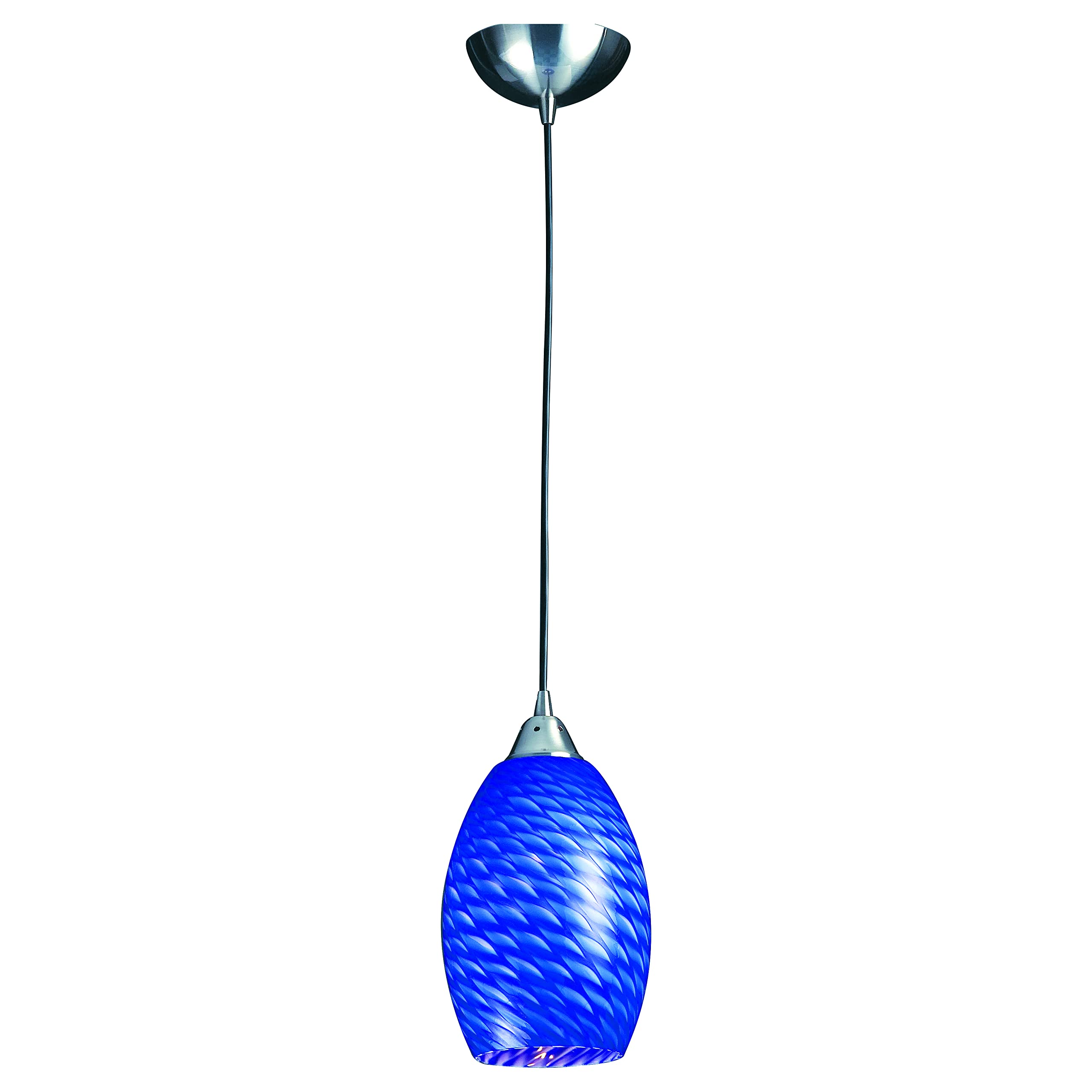 Elk Home Satin Nickel Led Pendant Light With Sapphire Glass Shade