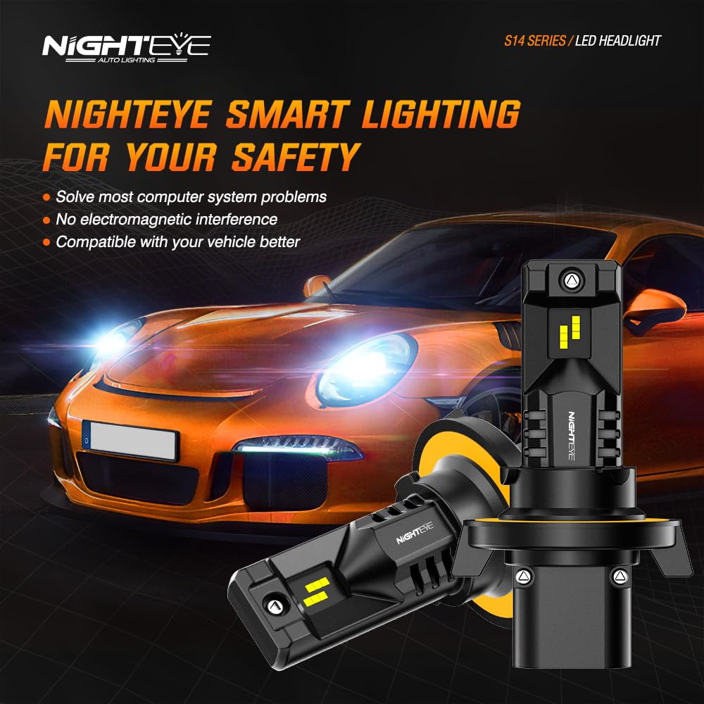 Nighteye ???????????????? Fog Light Bulbs - 700% Super Bright 48000Lm 6500K Bright White 60 000+ Hrs Lifespan Plug And Play 1:1 Size Smart Lighting Pack Of 4